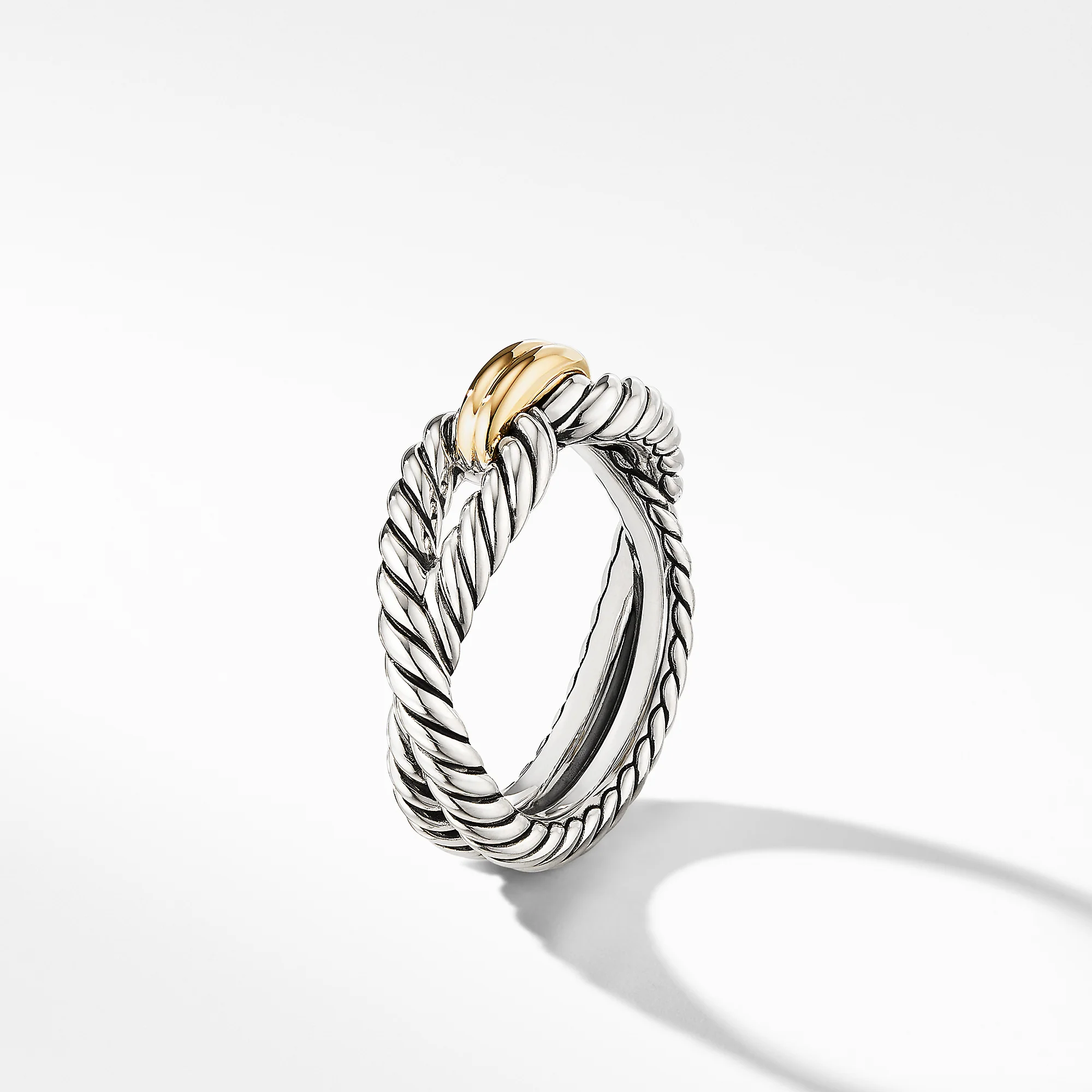 David Yurman The Crossover® Collection Ring in Silver and 18-Karat Yellow Gold - Image 3