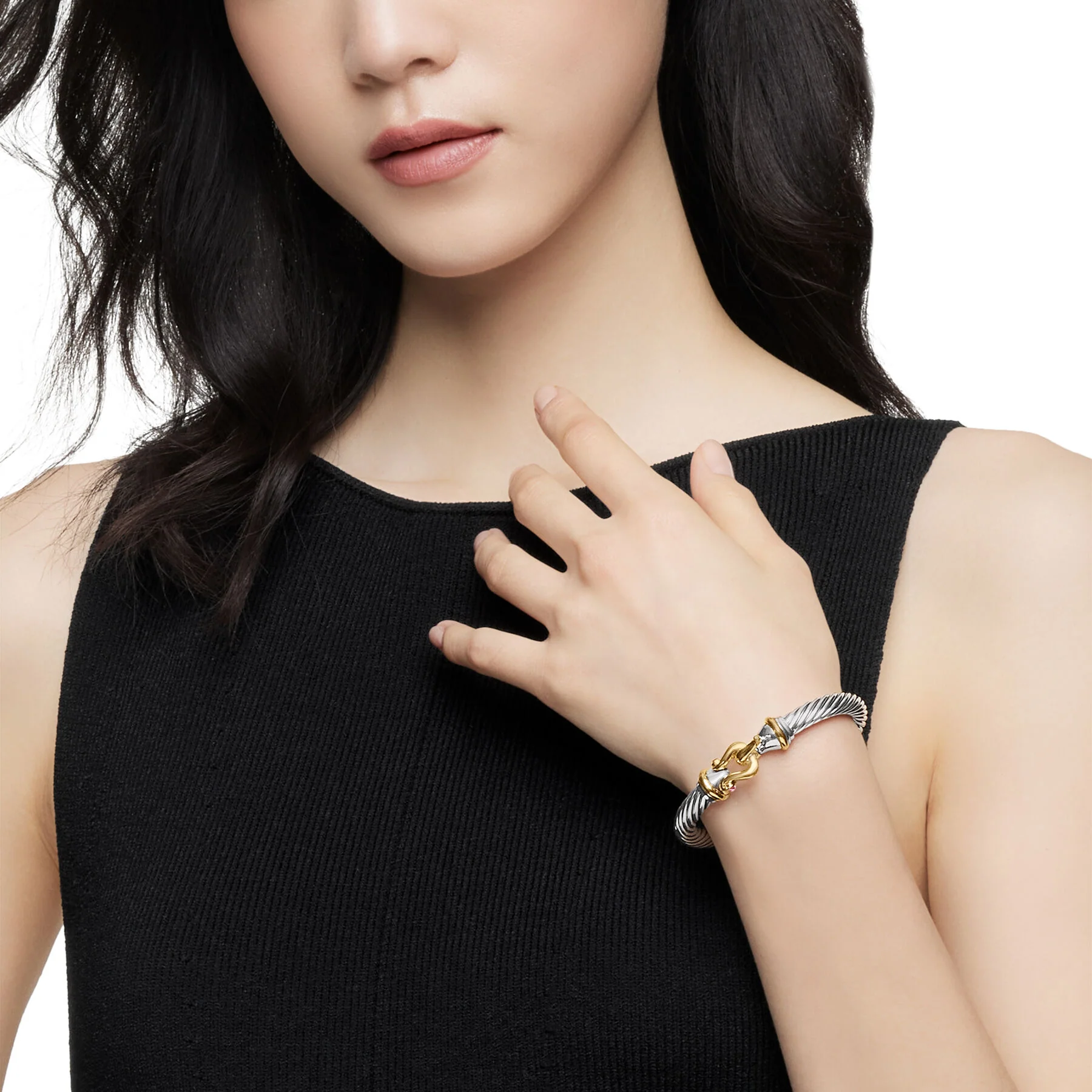 David Yurman The Cable Collection® Bracelet in Silver and 18-Karat Yellow Gold - Image 5