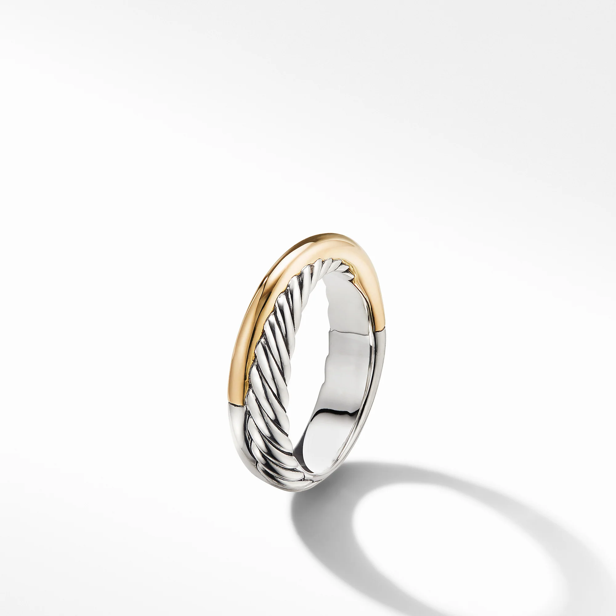 David Yurman The Crossover® Collection Ring in Silver and 18-Karat Yellow Gold - Image 3