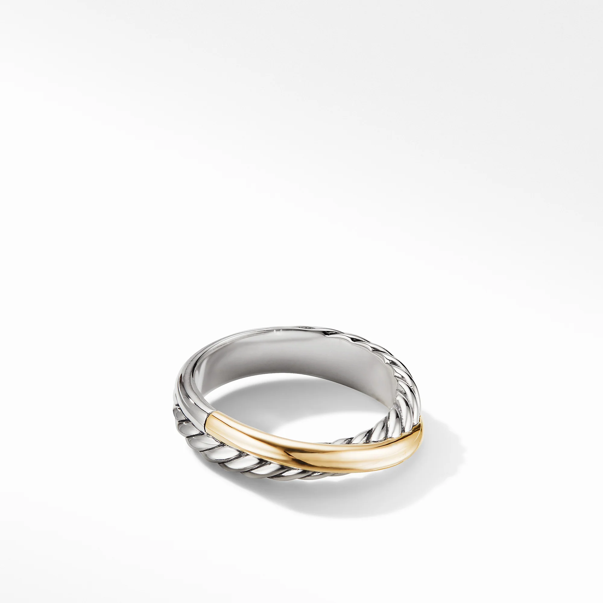 David Yurman The Crossover® Collection Ring in Silver and 18-Karat Yellow Gold - Image 2
