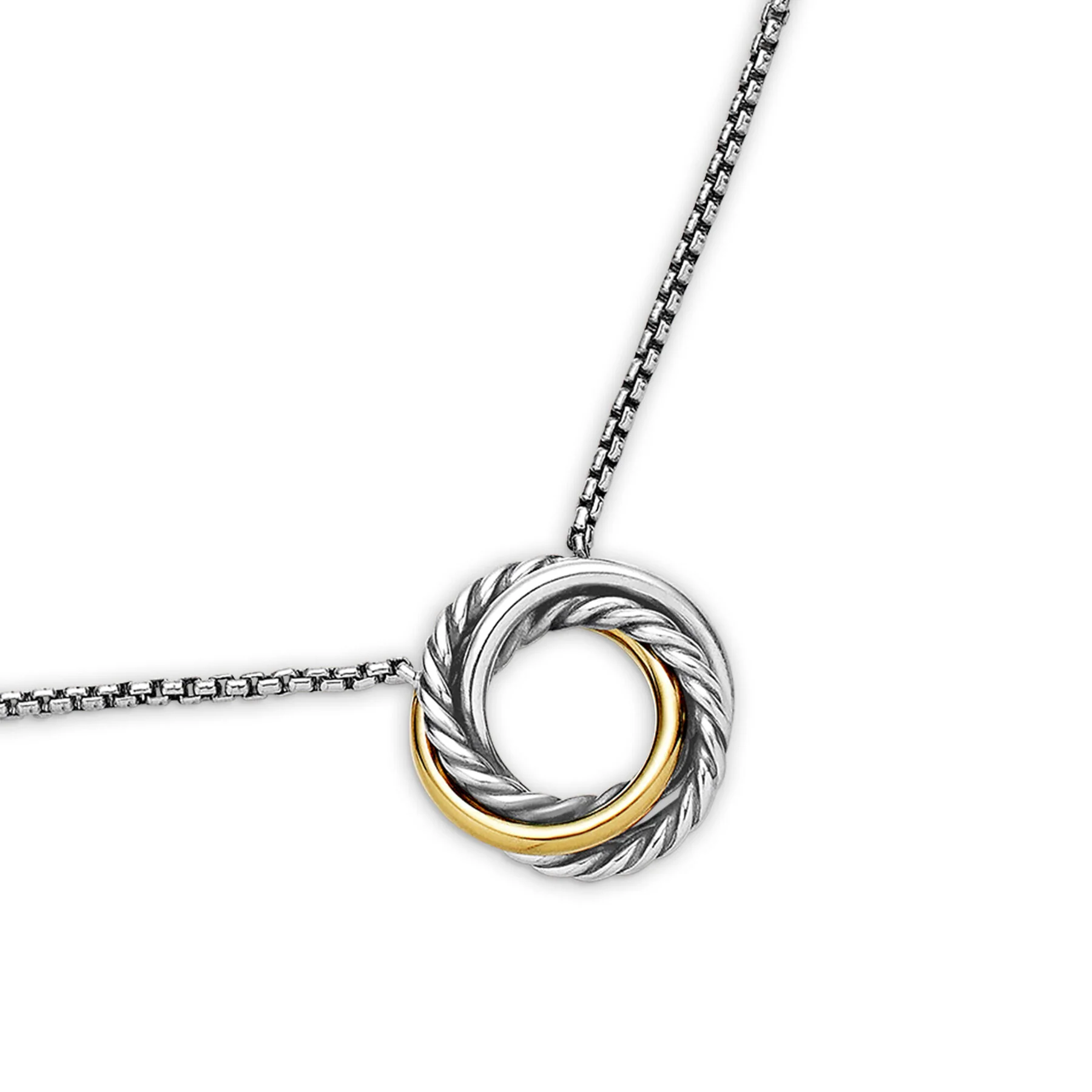 David Yurman The Crossover® Collection Necklaces & Pendant in Silver and 18-Karat Yellow Gold - Image 4