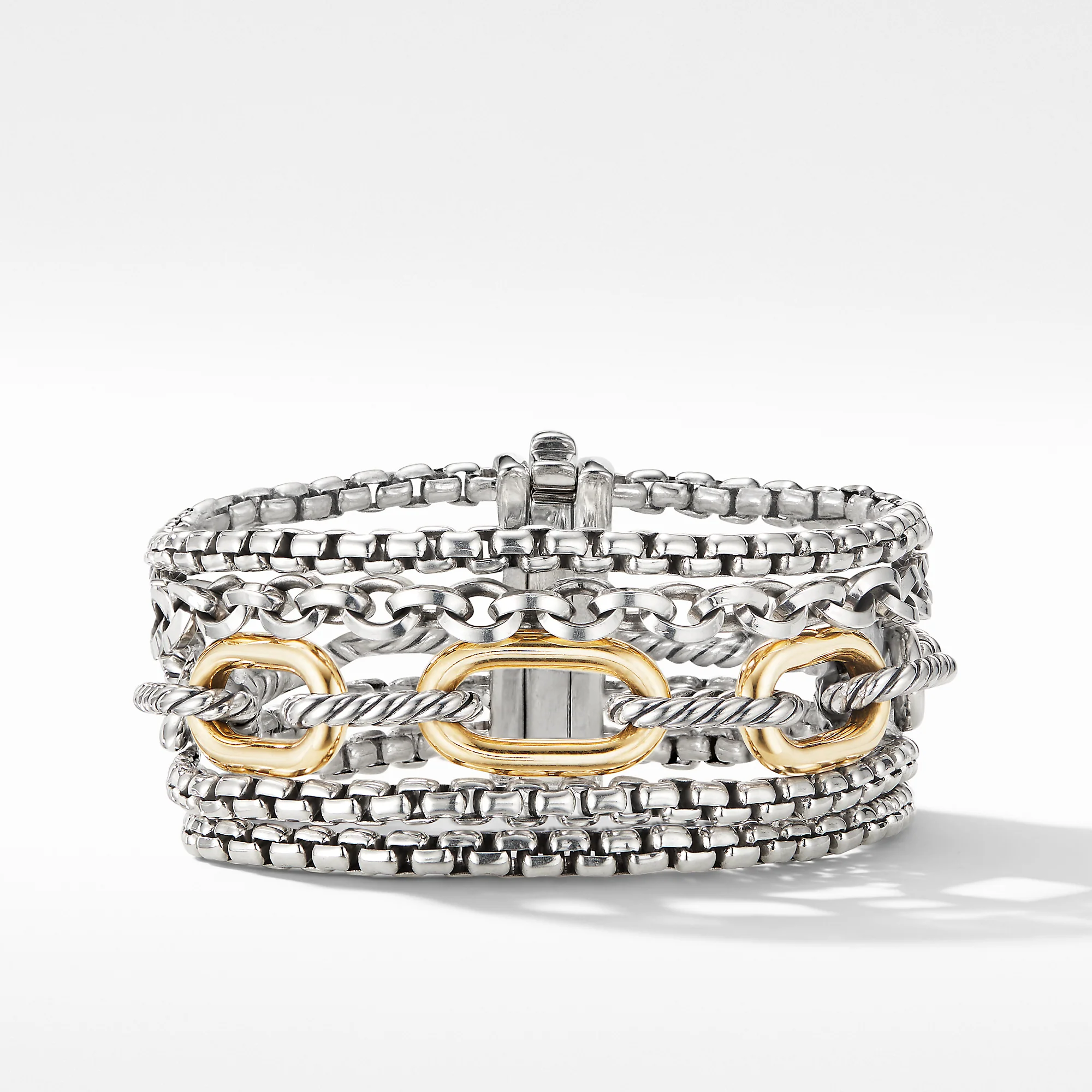 David Yurman The Chain Collection Bracelet in Silver and 18-Karat Yellow Gold