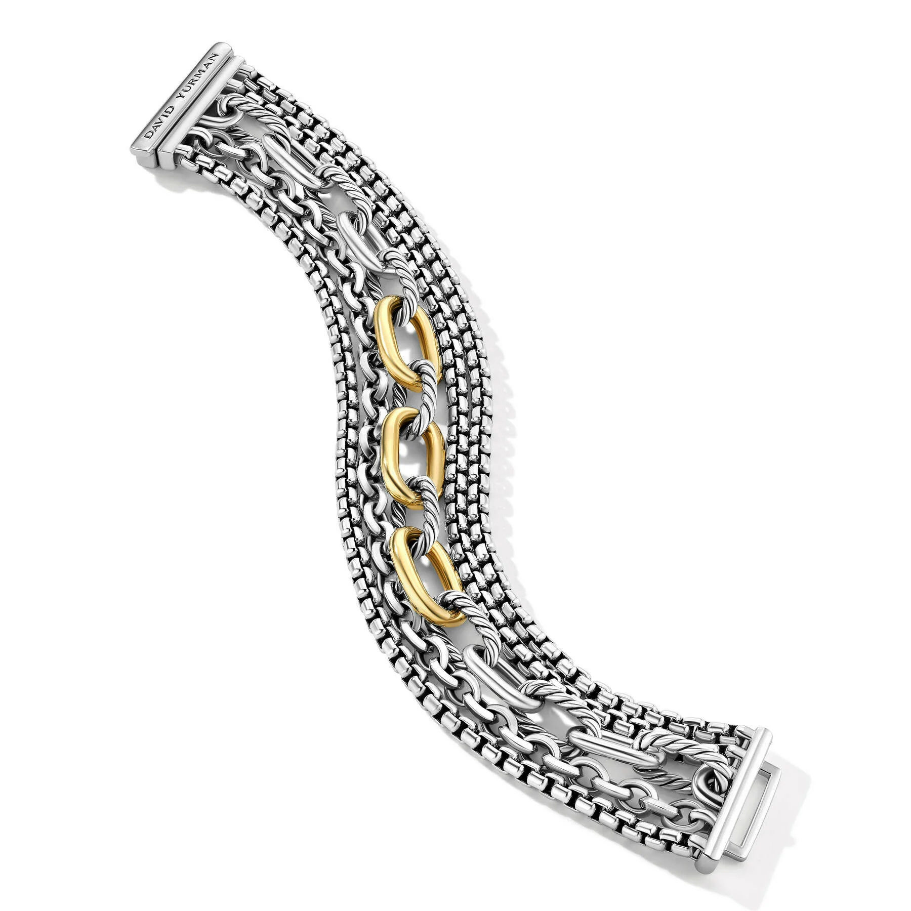 David Yurman The Chain Collection Bracelet in Silver and 18-Karat Yellow Gold - Image 4