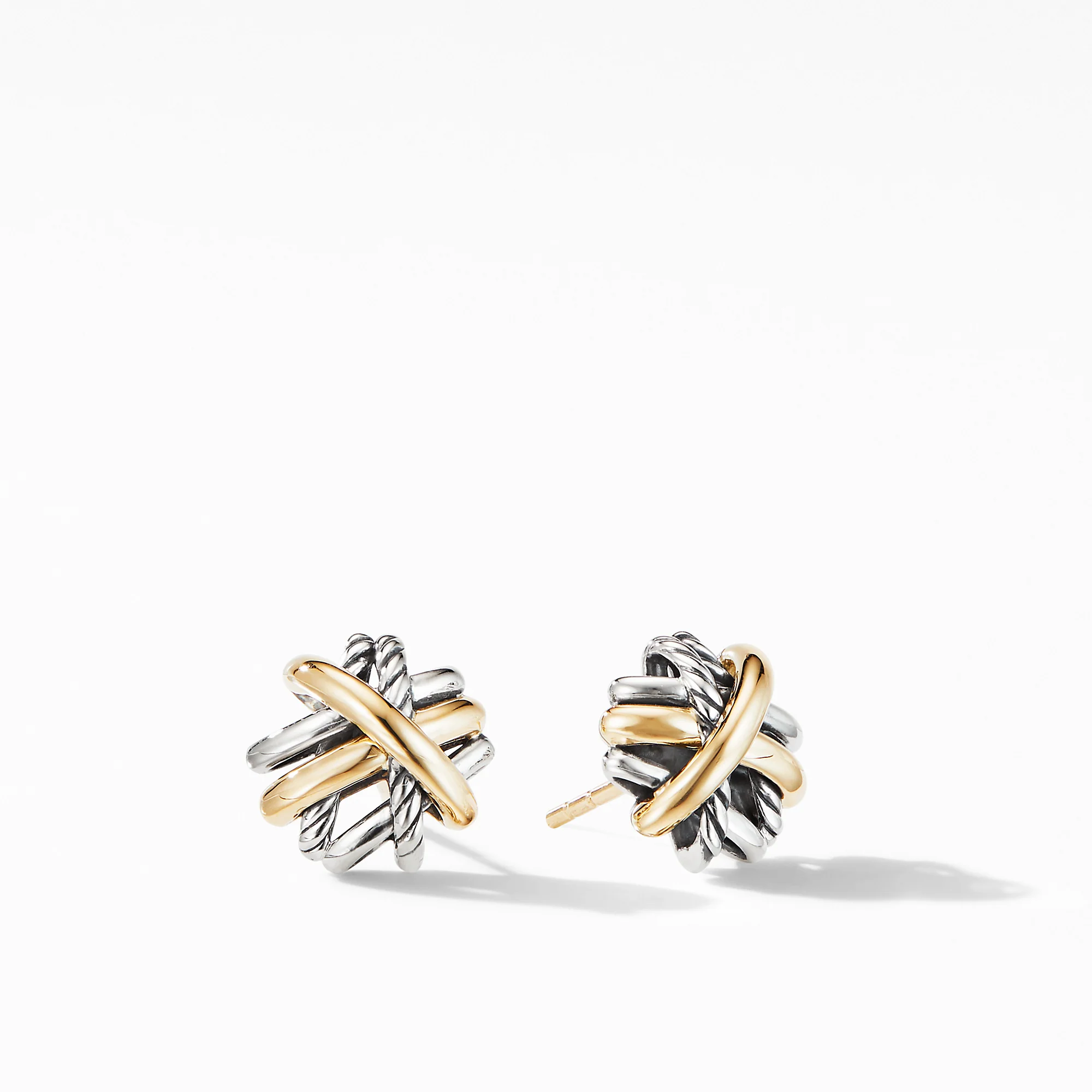 David Yurman The Crossover® Collection Earring in Silver and 18-Karat Yellow Gold