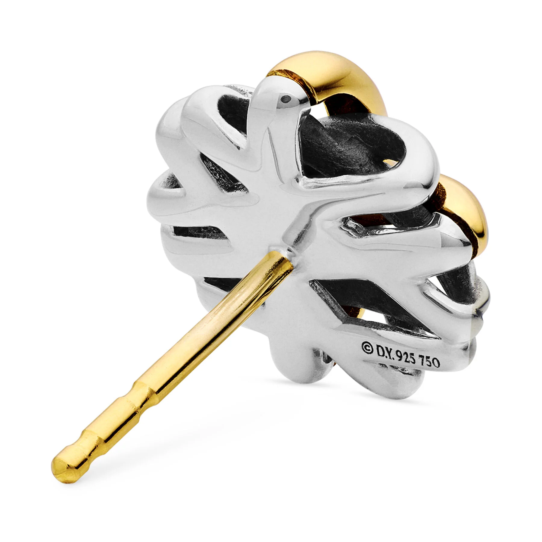 David Yurman The Crossover® Collection Earring in Silver and 18-Karat Yellow Gold - Image 4