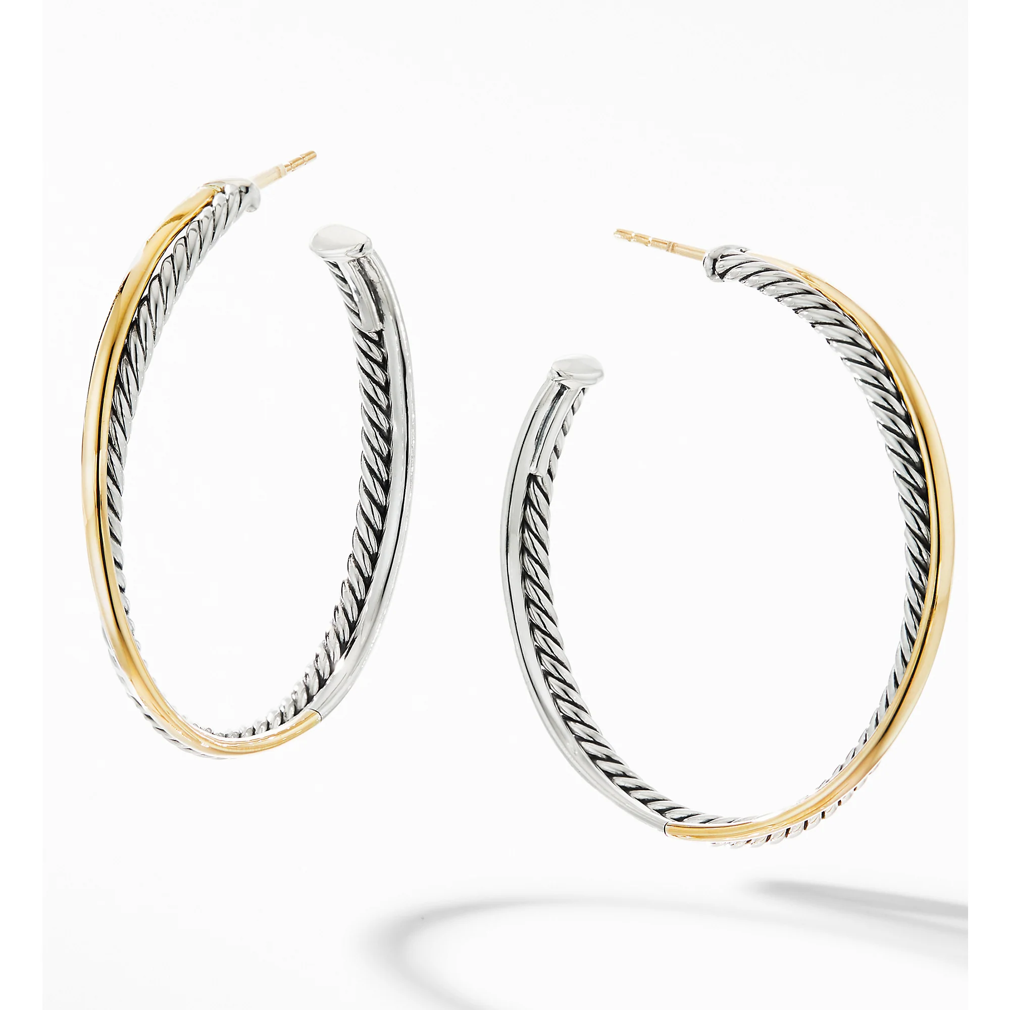 David Yurman The Crossover® Collection Earring in Silver and 18-Karat Yellow Gold