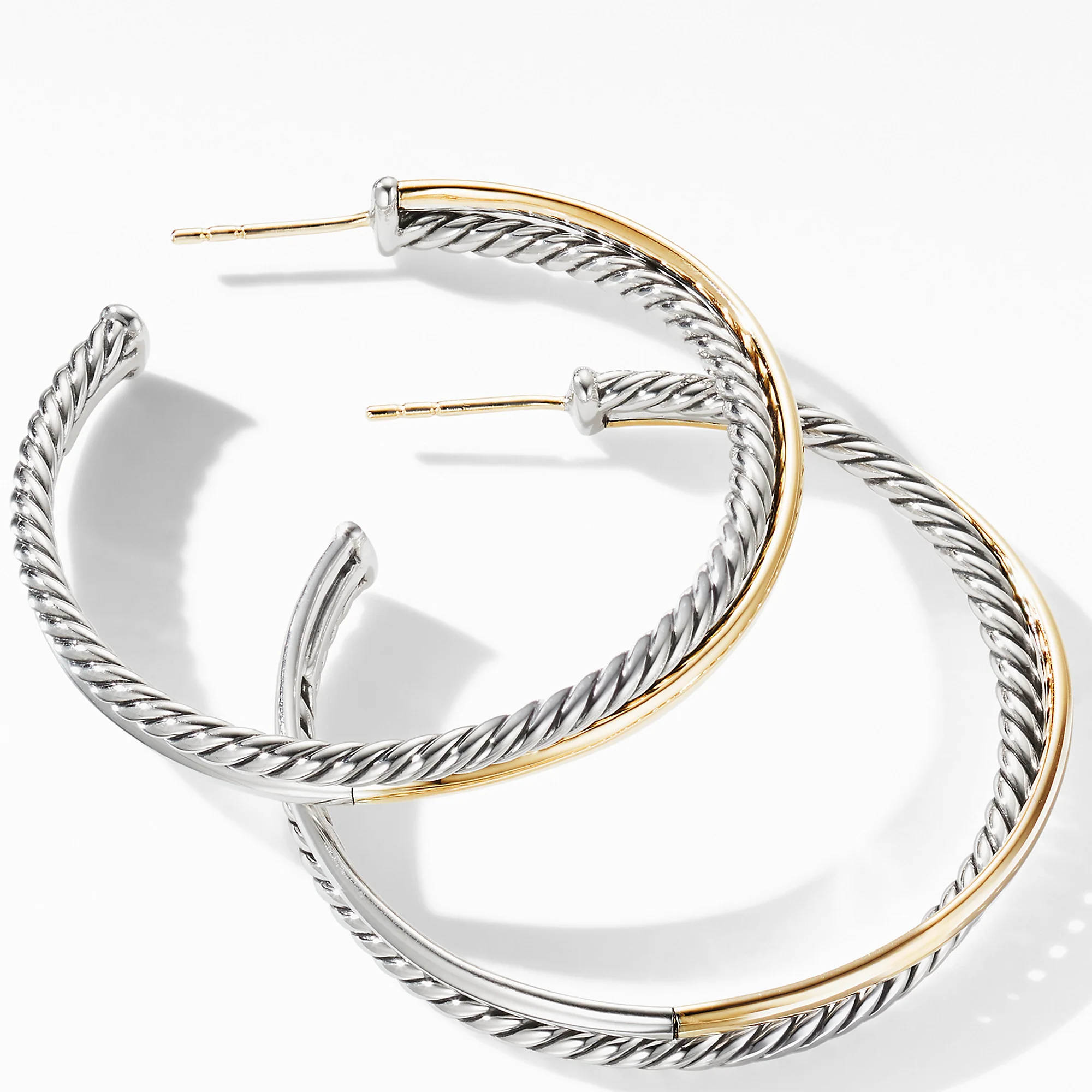 David Yurman The Crossover® Collection Earring in Silver and 18-Karat Yellow Gold - Image 2