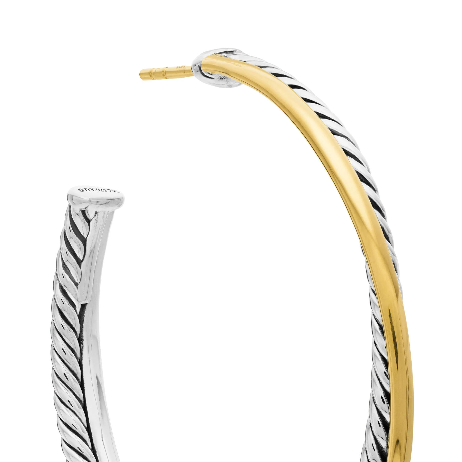 David Yurman The Crossover® Collection Earring in Silver and 18-Karat Yellow Gold - Image 4