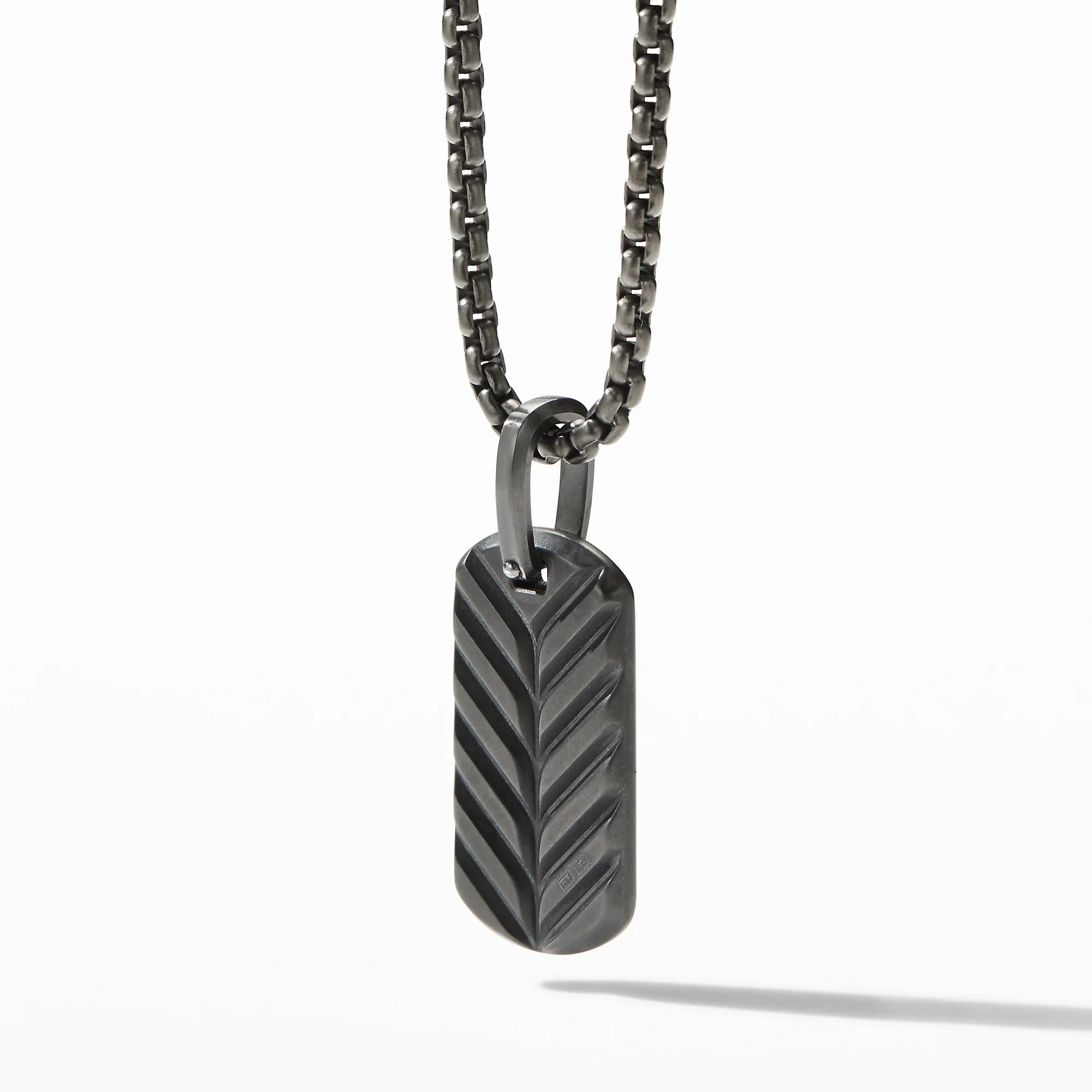 David Yurman The Chevron Collection Pendant in Black Titanium - Image 3