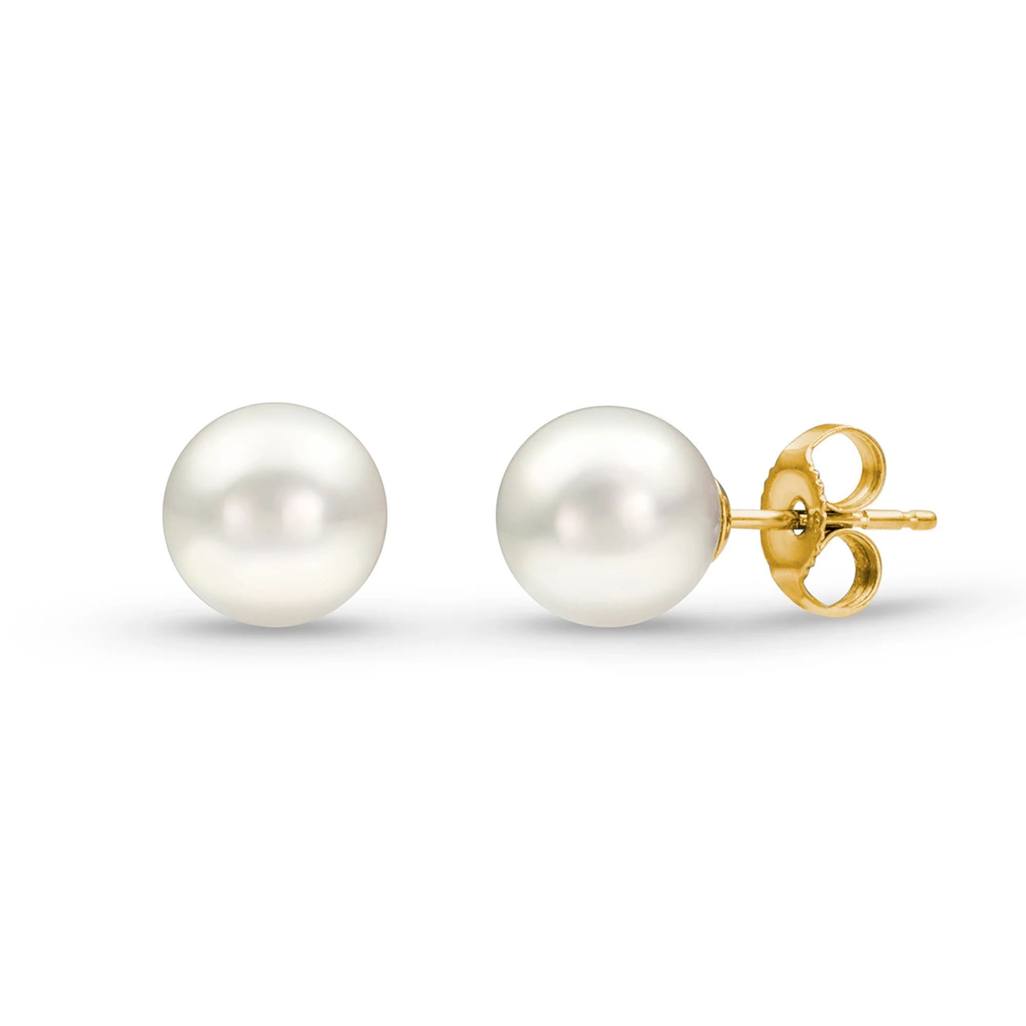 Sabel Collection 14K Yellow Gold Pearl Stud Earrings - Image 4