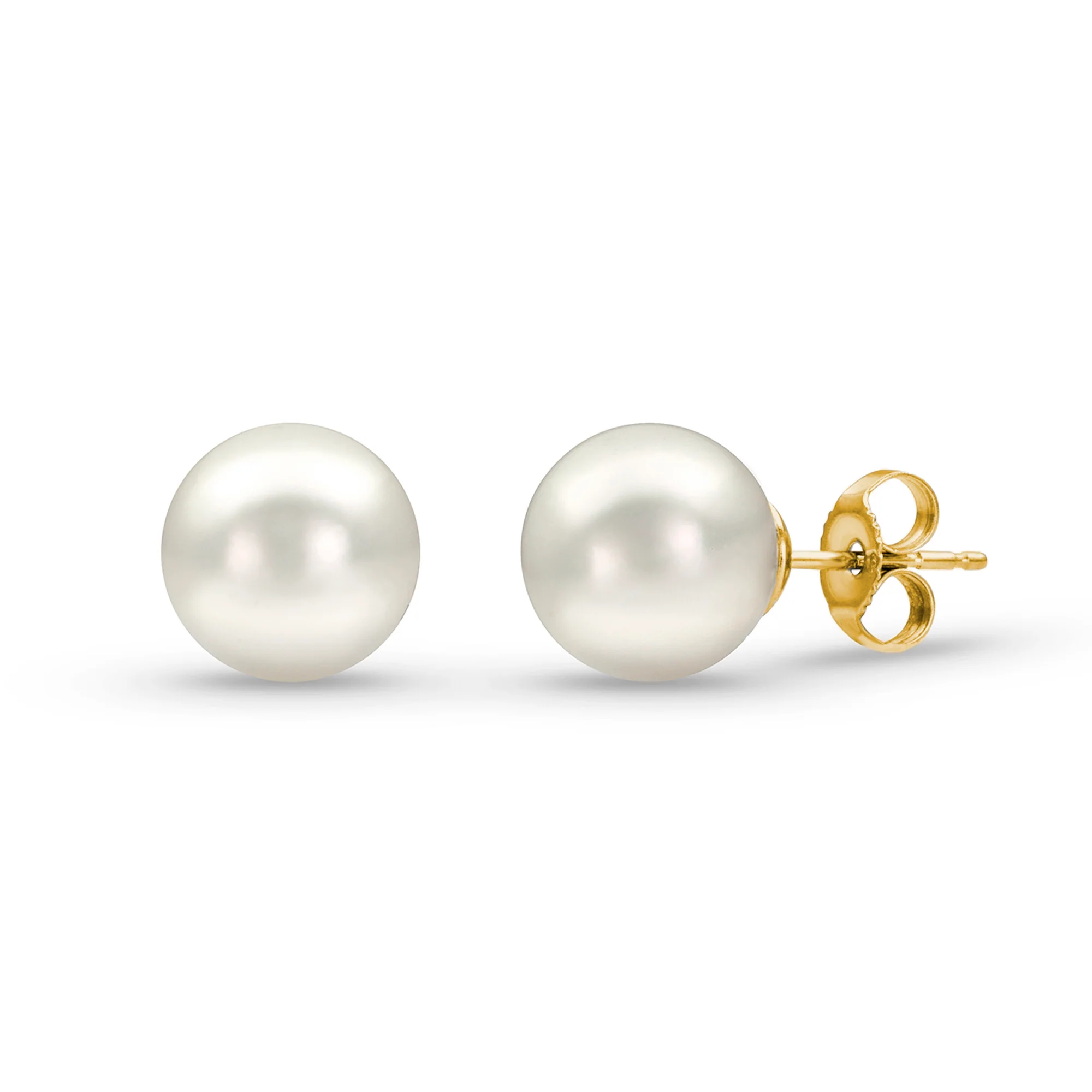 Sabel Collection 14K Yellow Gold Pearl Stud Earrings - Image 5