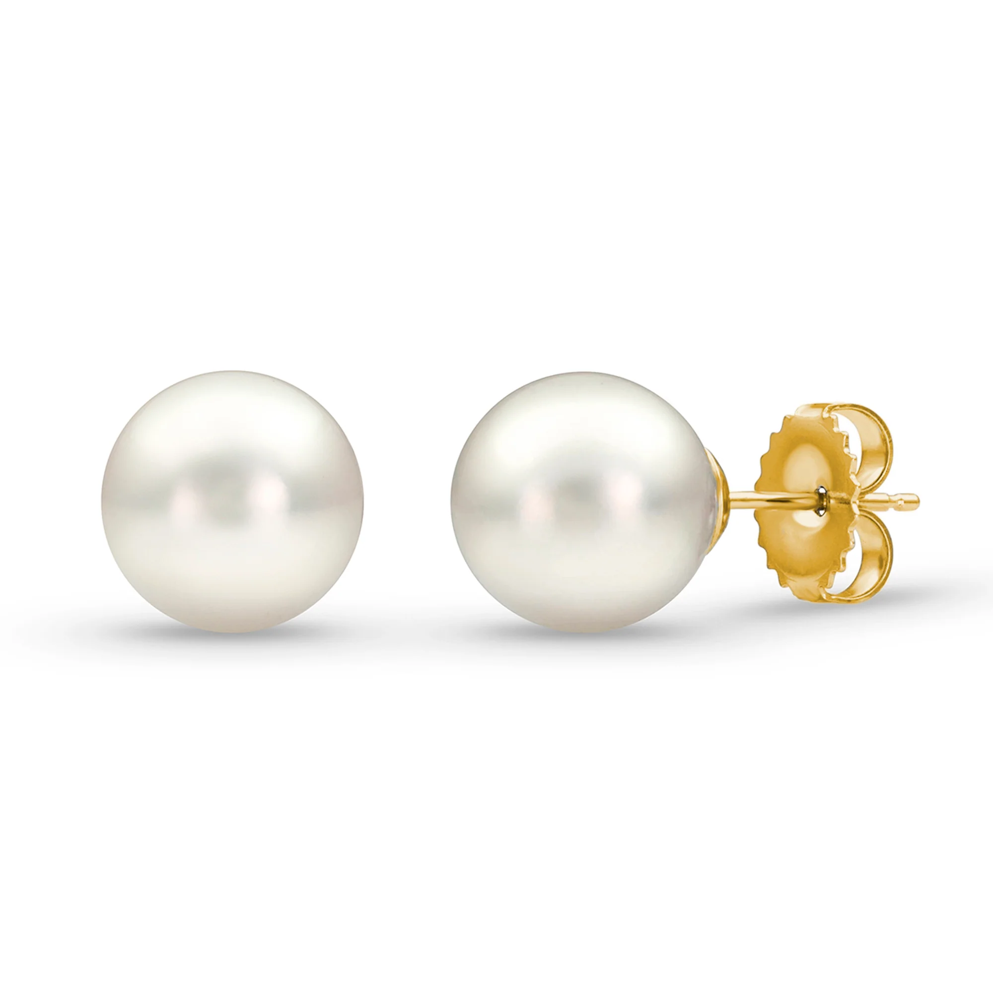 Sabel Collection 14K Yellow Gold Pearl Stud Earrings - Image 7