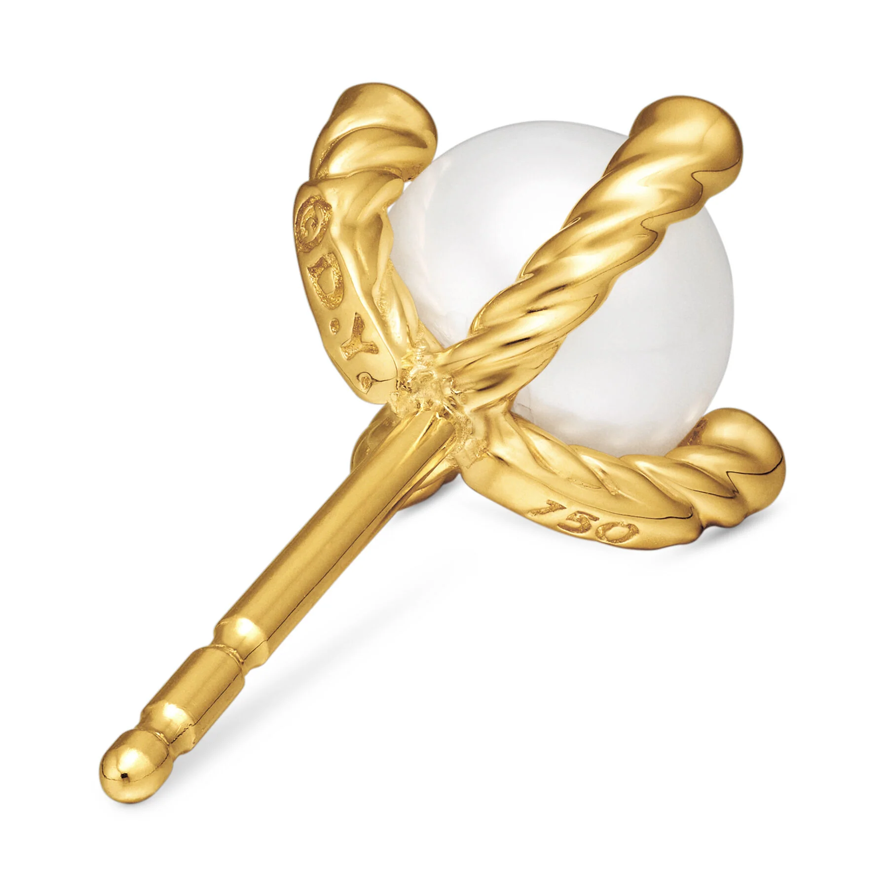 David Yurman The Pearl Collection Earring in 18-Karat Yellow Gold - Image 4