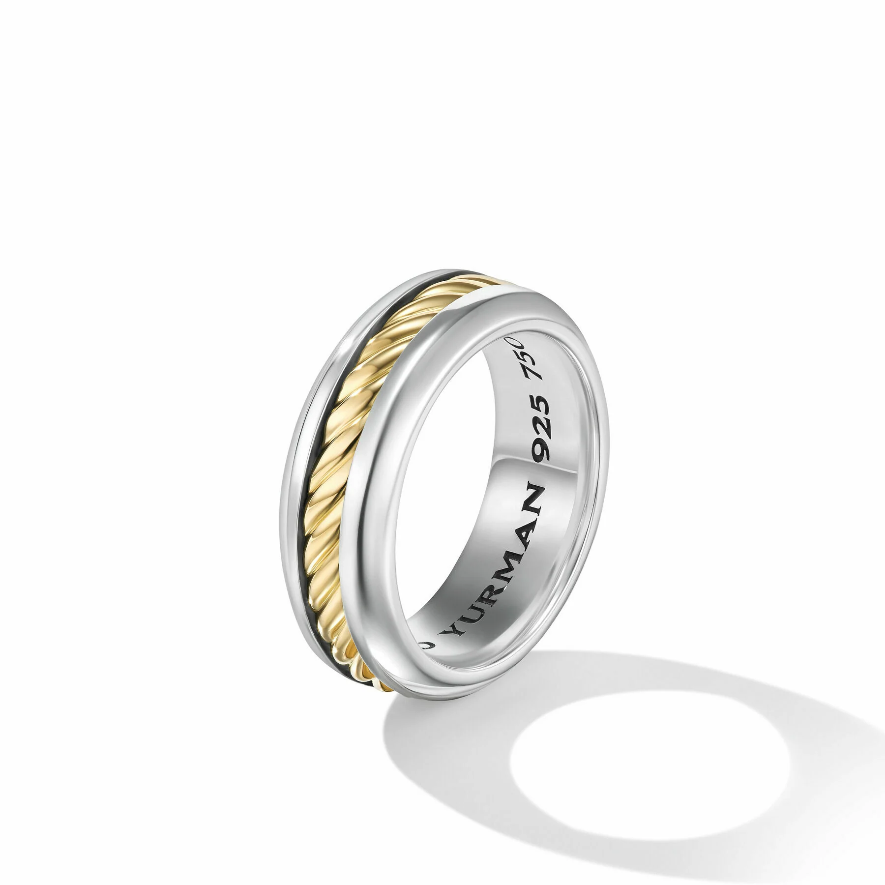 David Yurman The Sculpted Cable Collection Ring in Silver and 18-Karat Yellow Gold - Image 3