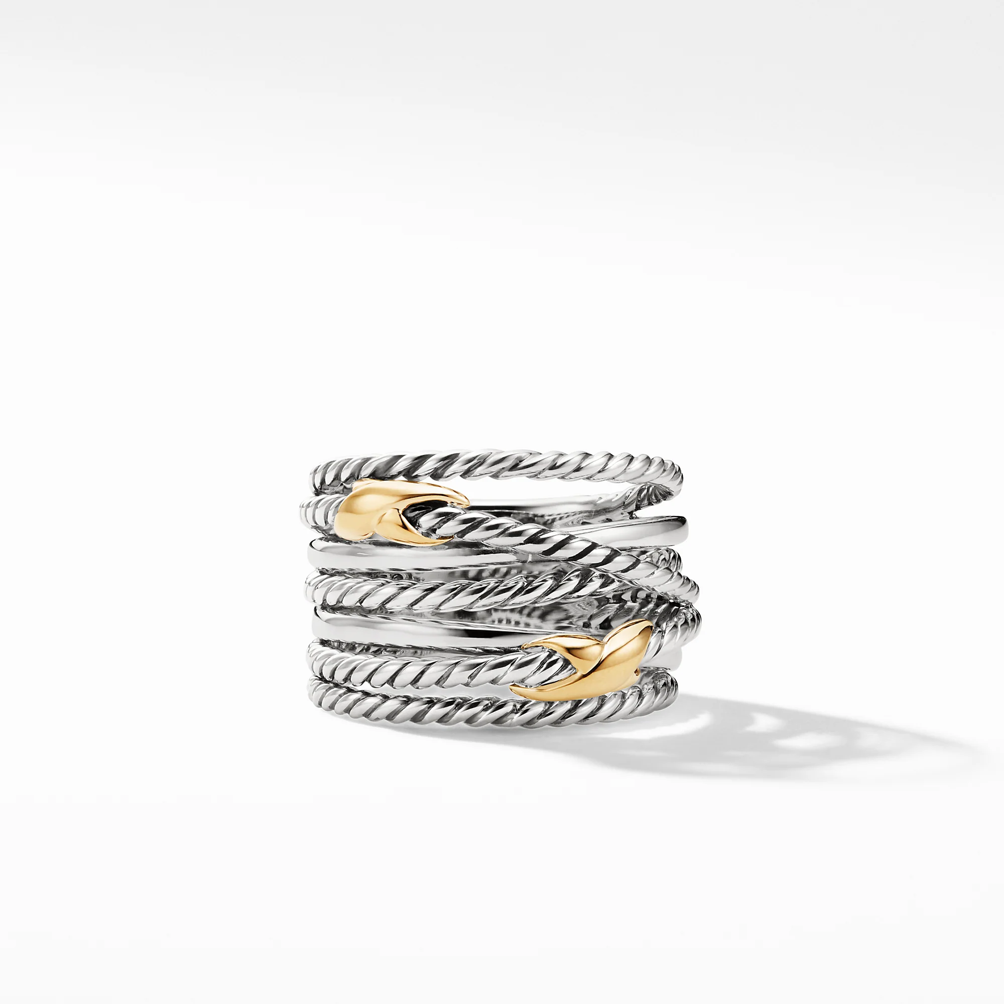 David Yurman The X Collection Ring in Silver and 18-Karat Yellow Gold