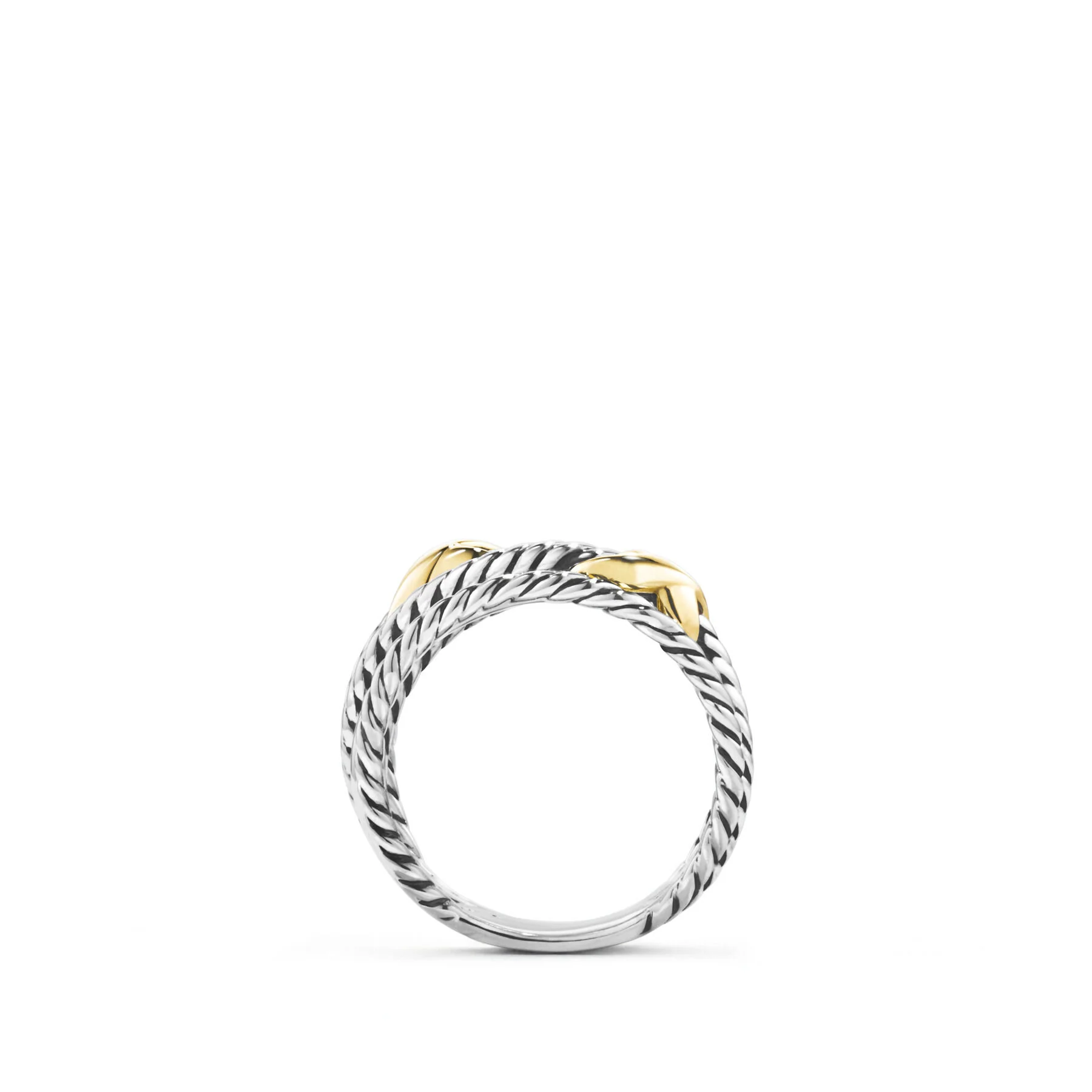 David Yurman The X Collection Ring in Silver and 18-Karat Yellow Gold - Image 5