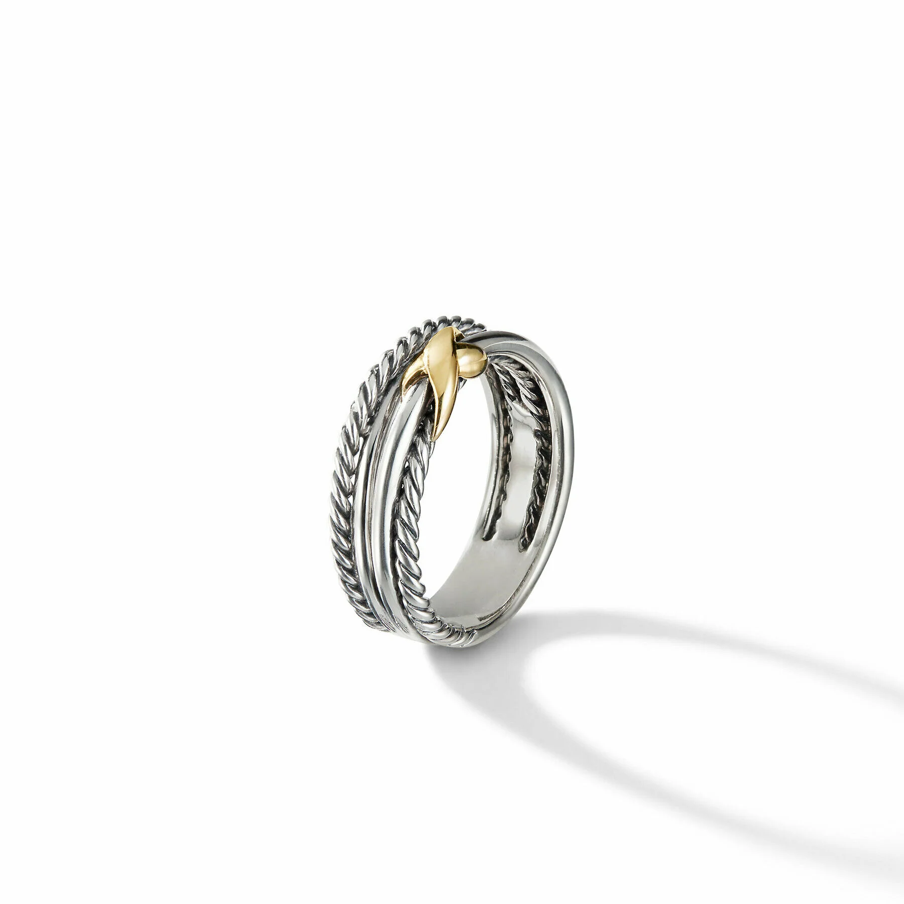 David Yurman The X Collection Ring in Silver and 18-Karat Yellow Gold - Image 3