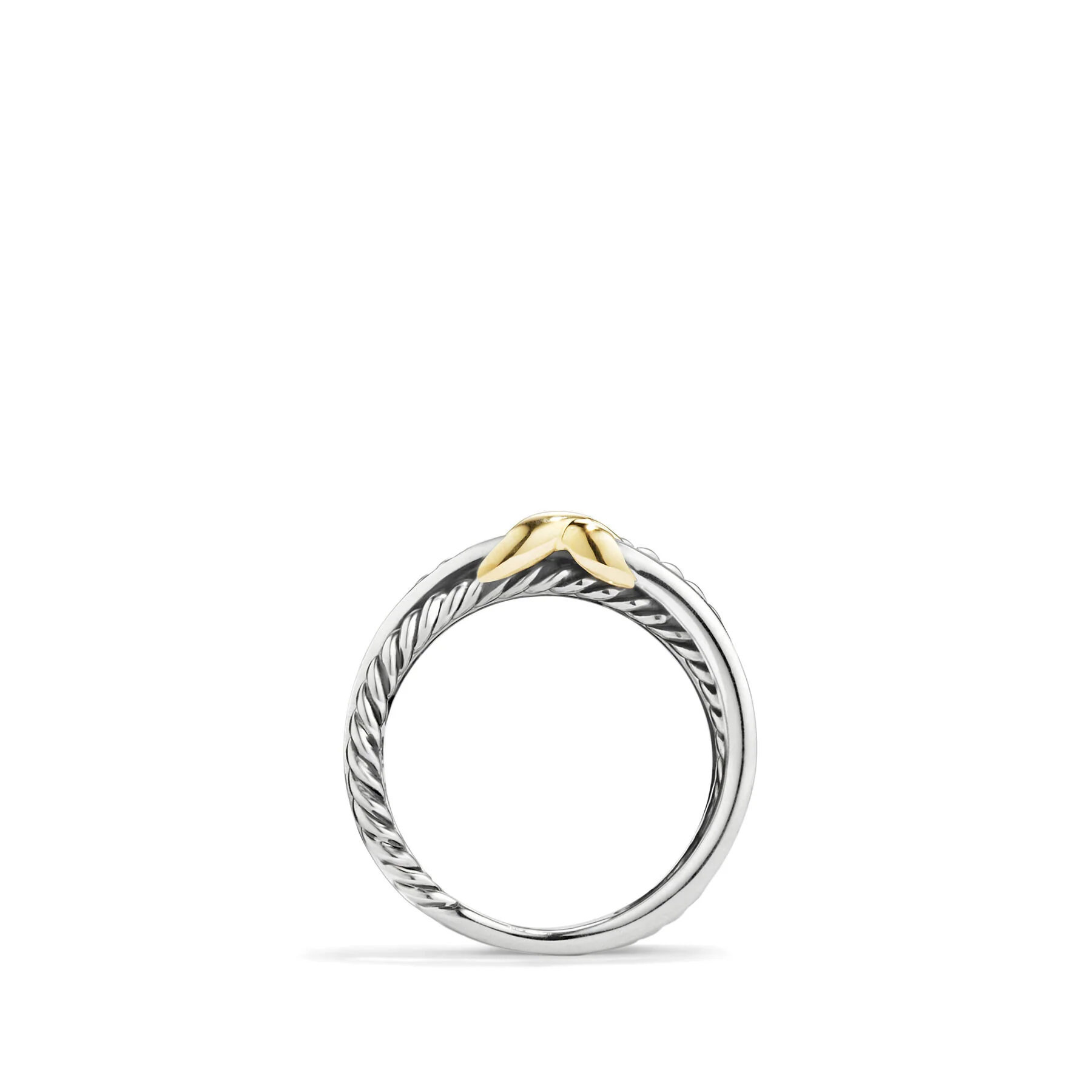 David Yurman The X Collection Ring in Silver and 18-Karat Yellow Gold - Image 4