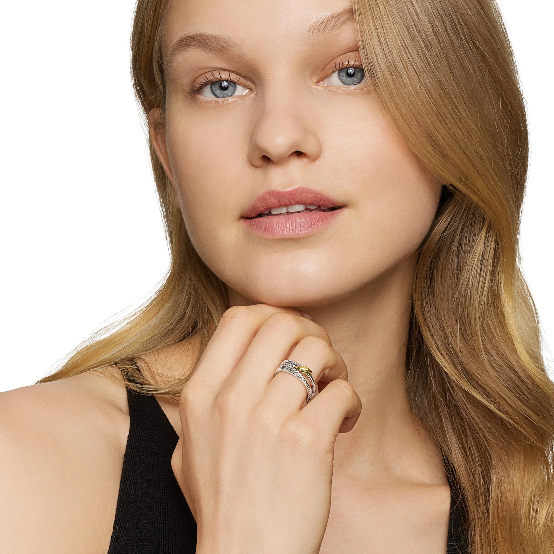 David Yurman The X Collection Ring in Silver and 18-Karat Yellow Gold - Image 5