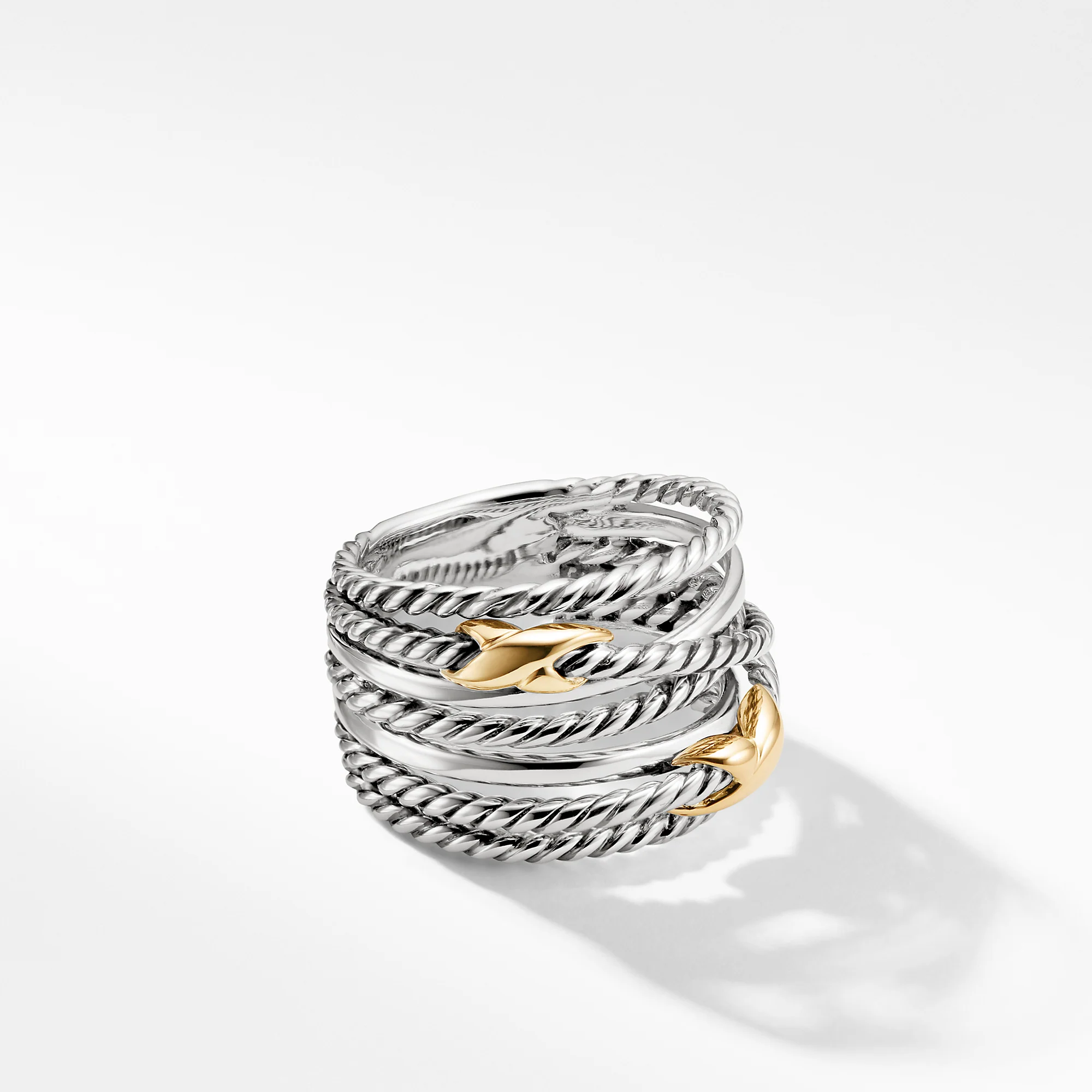 David Yurman The X Collection Ring in Silver and 18-Karat Yellow Gold