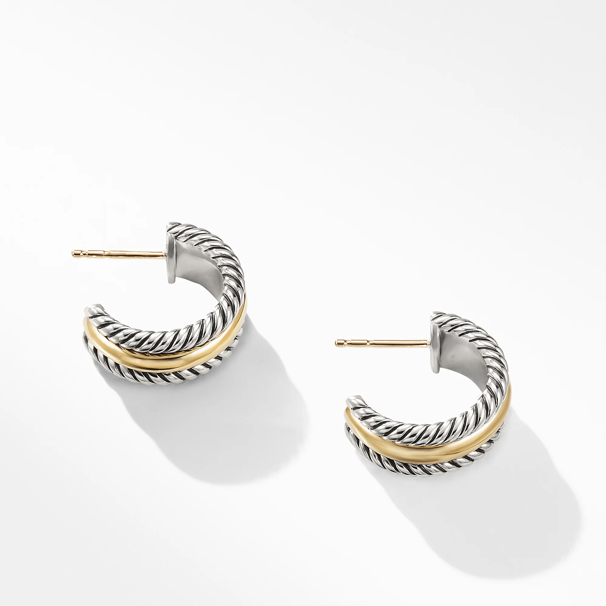 David Yurman The Cable Collectibles® Collection Earring in Silver and 14-Karat Yellow Gold - Image 2