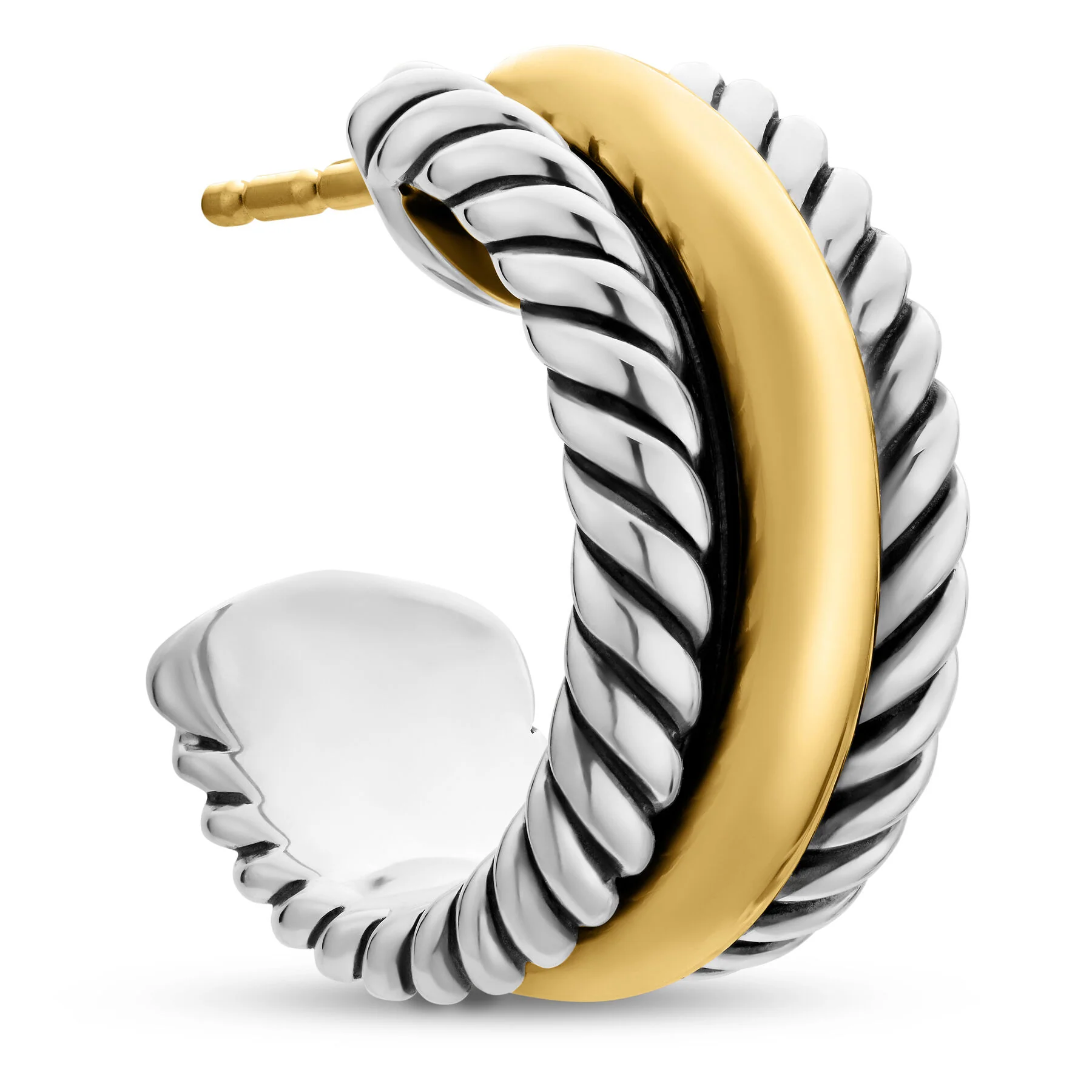 David Yurman The Cable Collectibles® Collection Earring in Silver and 14-Karat Yellow Gold - Image 4