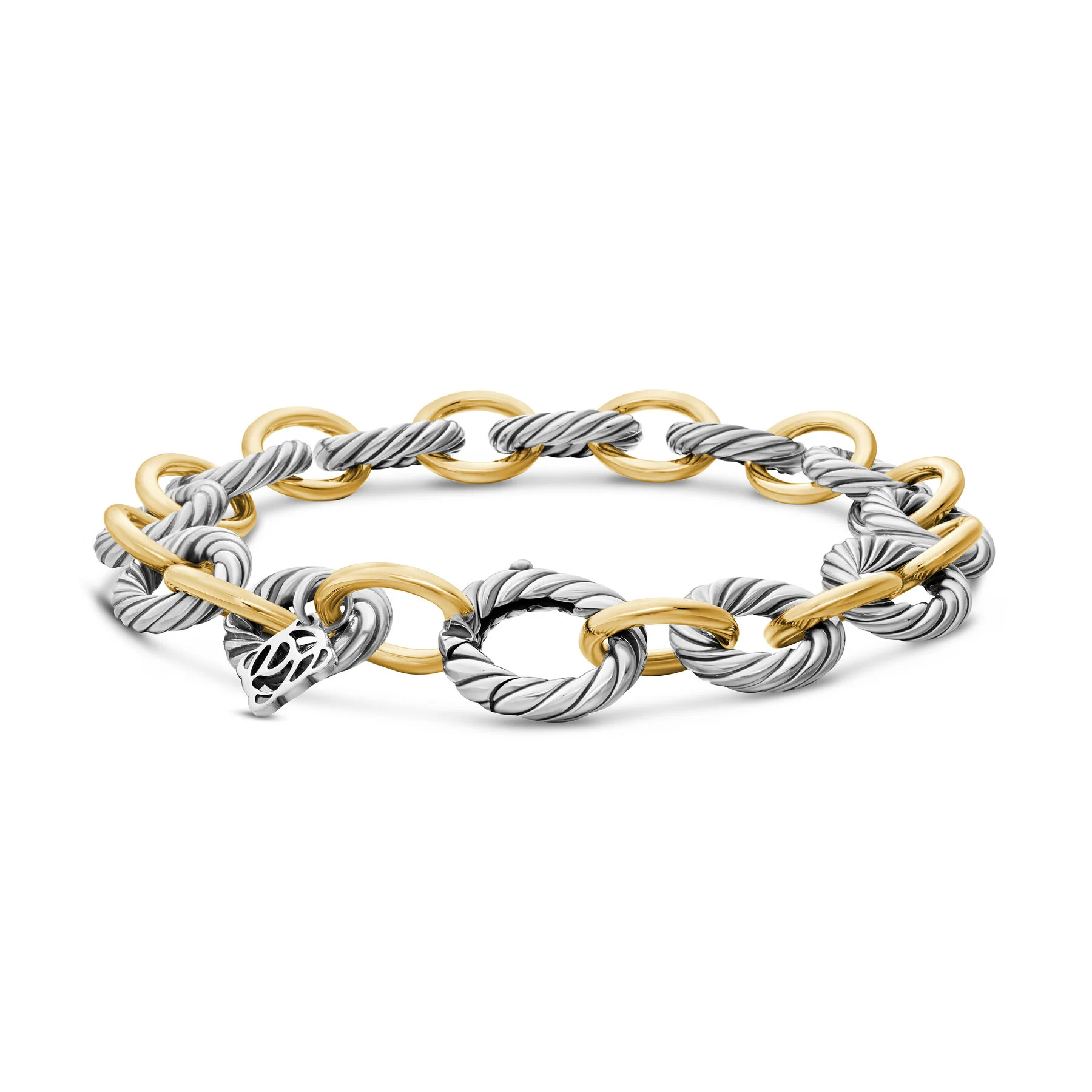 David Yurman The Chain Collection Bracelet in Silver and 18-Karat Yellow Gold - Image 4