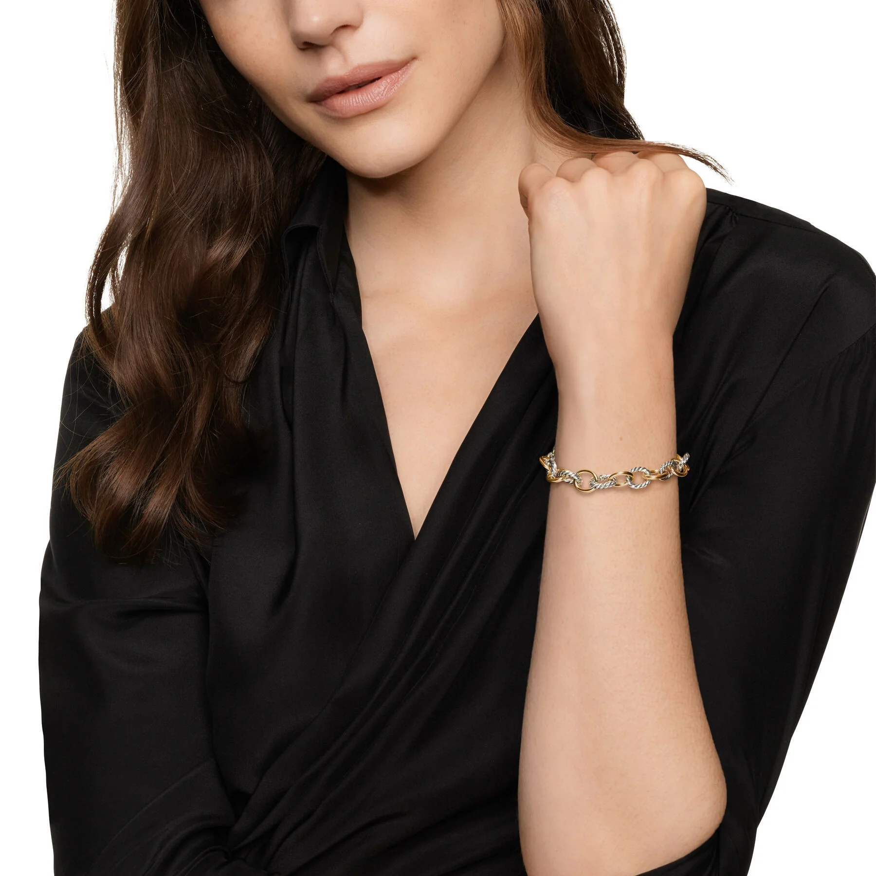 David Yurman The Chain Collection Bracelet in Silver and 18-Karat Yellow Gold - Image 5