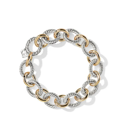 David Yurman The Chain Collection Bracelet in Silver and 18-Karat Yellow Gold - Image 2