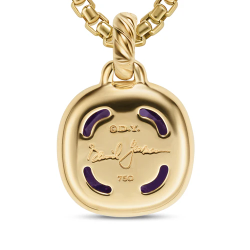 Albion Pendant in 18K Yellow Gold with Amethyst and Diamonds, 11mm - Image 5