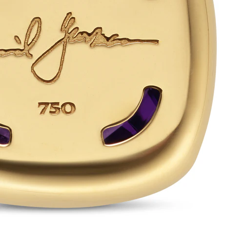 Albion Pendant in 18K Yellow Gold with Amethyst and Diamonds, 15mm - Image 5