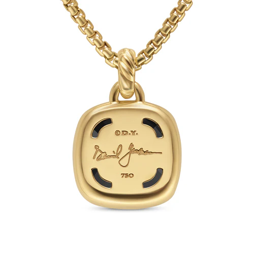 Albion Pendant in 18K Yellow Gold with Black Onyx and Diamonds, 15mm - Image 2