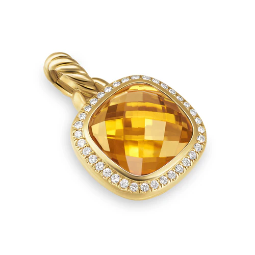 Albion Pendant in 18K Yellow Gold with Citrine and Diamonds, 11mm - Image 4