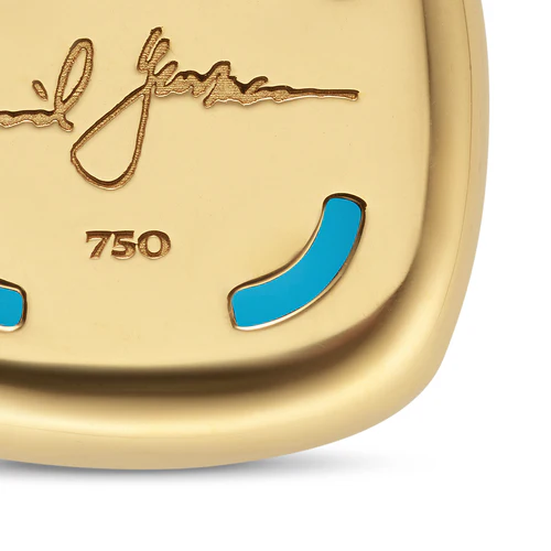 Albion Pendant in 18K Yellow Gold with Turquoise and Diamonds, 15mm - Image 5