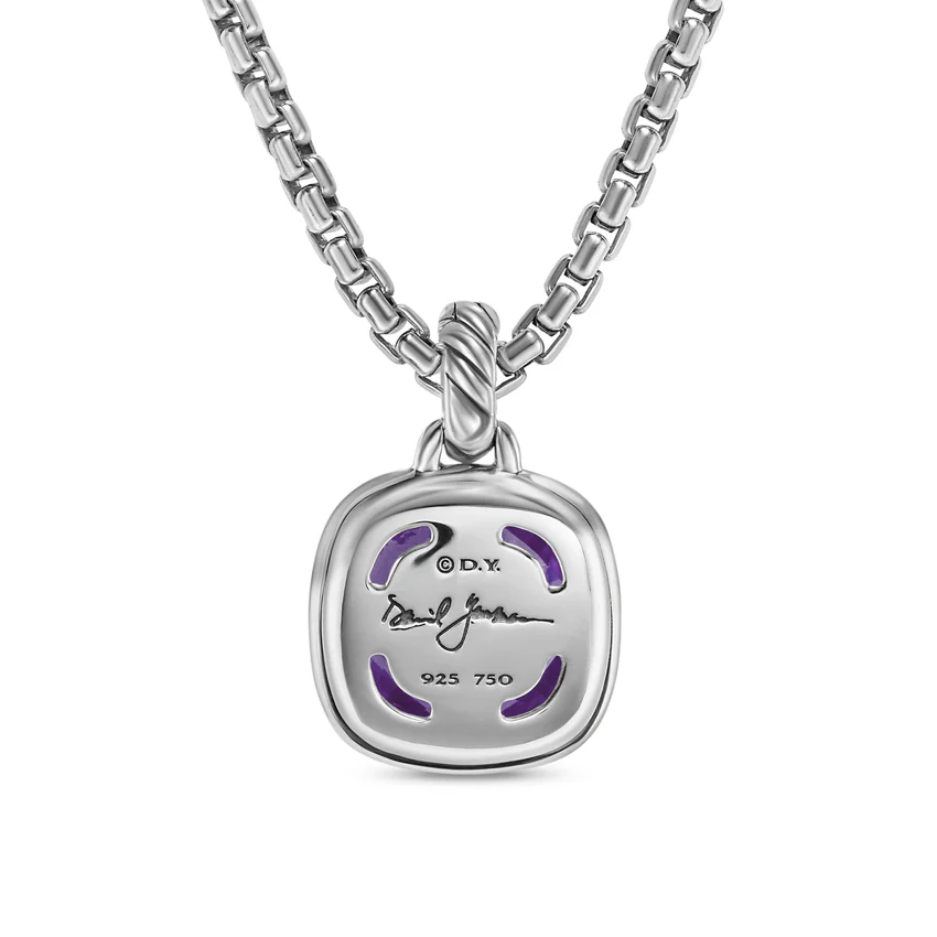 Albion Pendant in Sterling Silver with 18K Yellow Gold and Amethyst, 11mm - Image 3