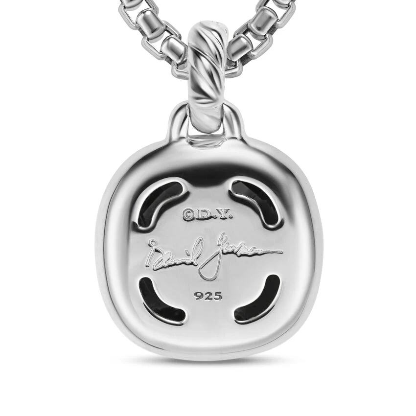 Albion Pendant in Sterling Silver with Black Onyx and Diamonds, 11mm - Image 4