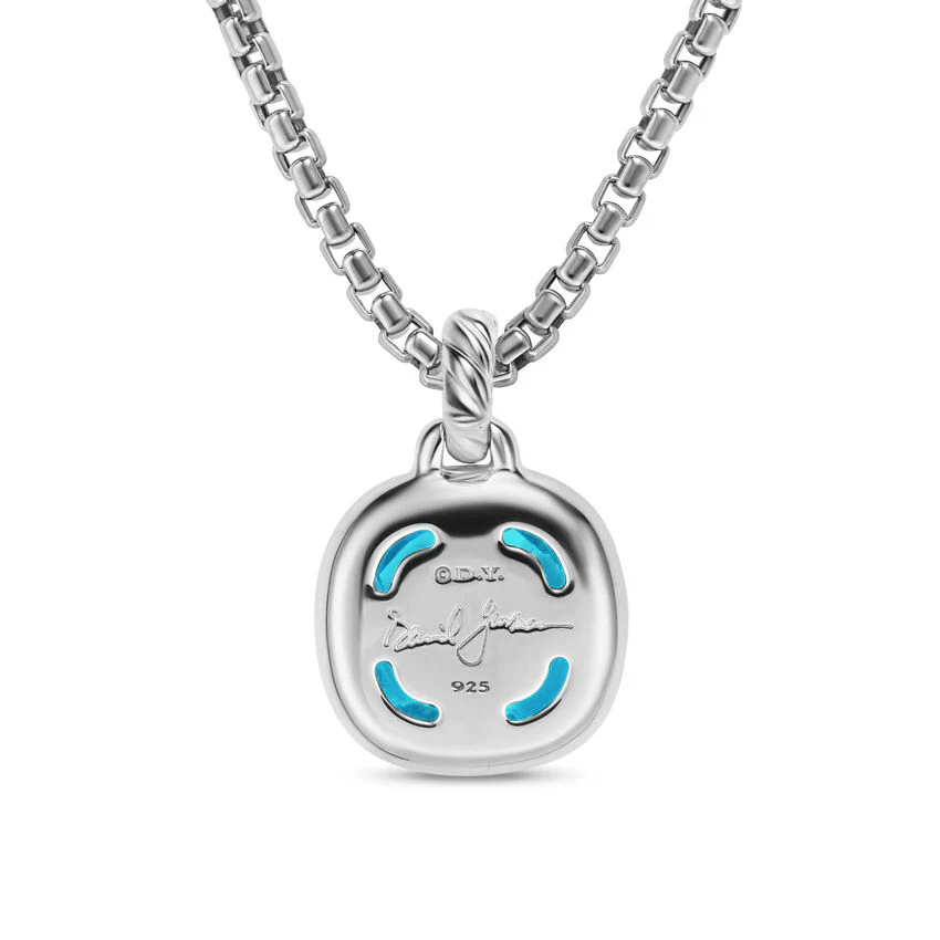 Albion Pendant in Sterling Silver with Blue Topaz and Diamonds, 11mm - Image 3
