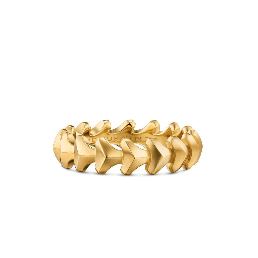 Armory Band Ring in 18K Yellow Gold, 6.2mm, Size 10