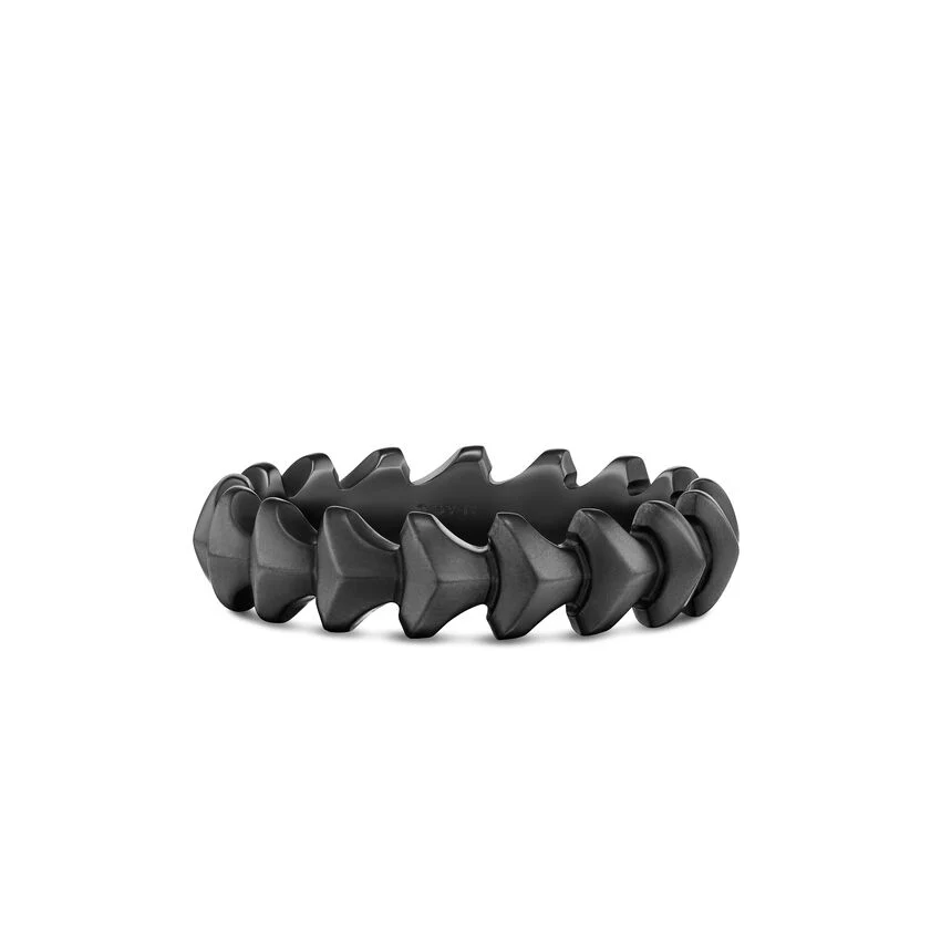 Armory Band Ring in Black Titanium, 6.2mm, Size 10