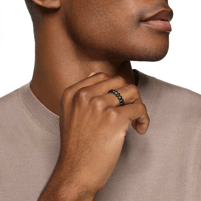 Armory Band Ring in Black Titanium, 6.2mm, Size 10 - Image 3