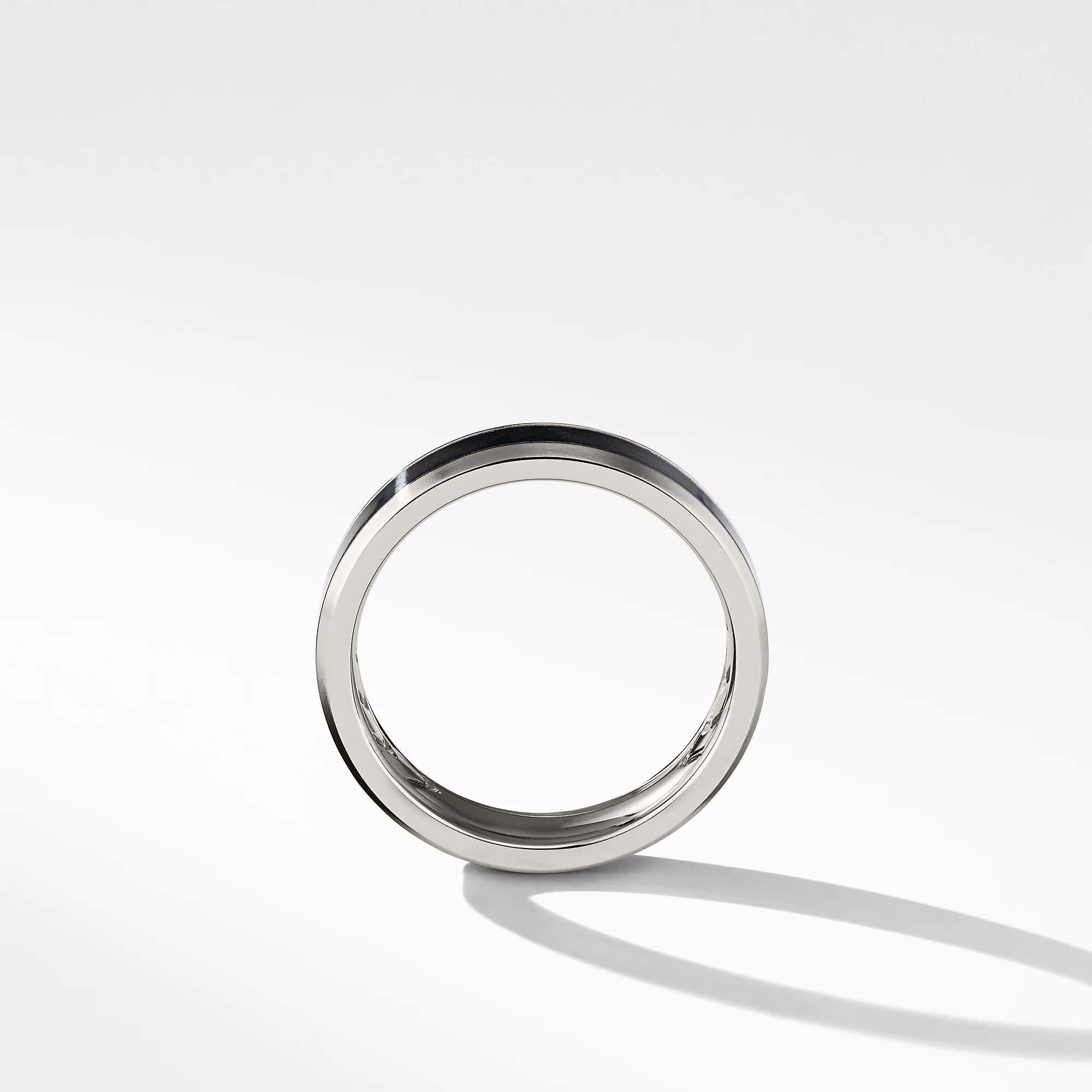 Beveled Band Ring in Grey Titanium with Black Titanium - Image 3