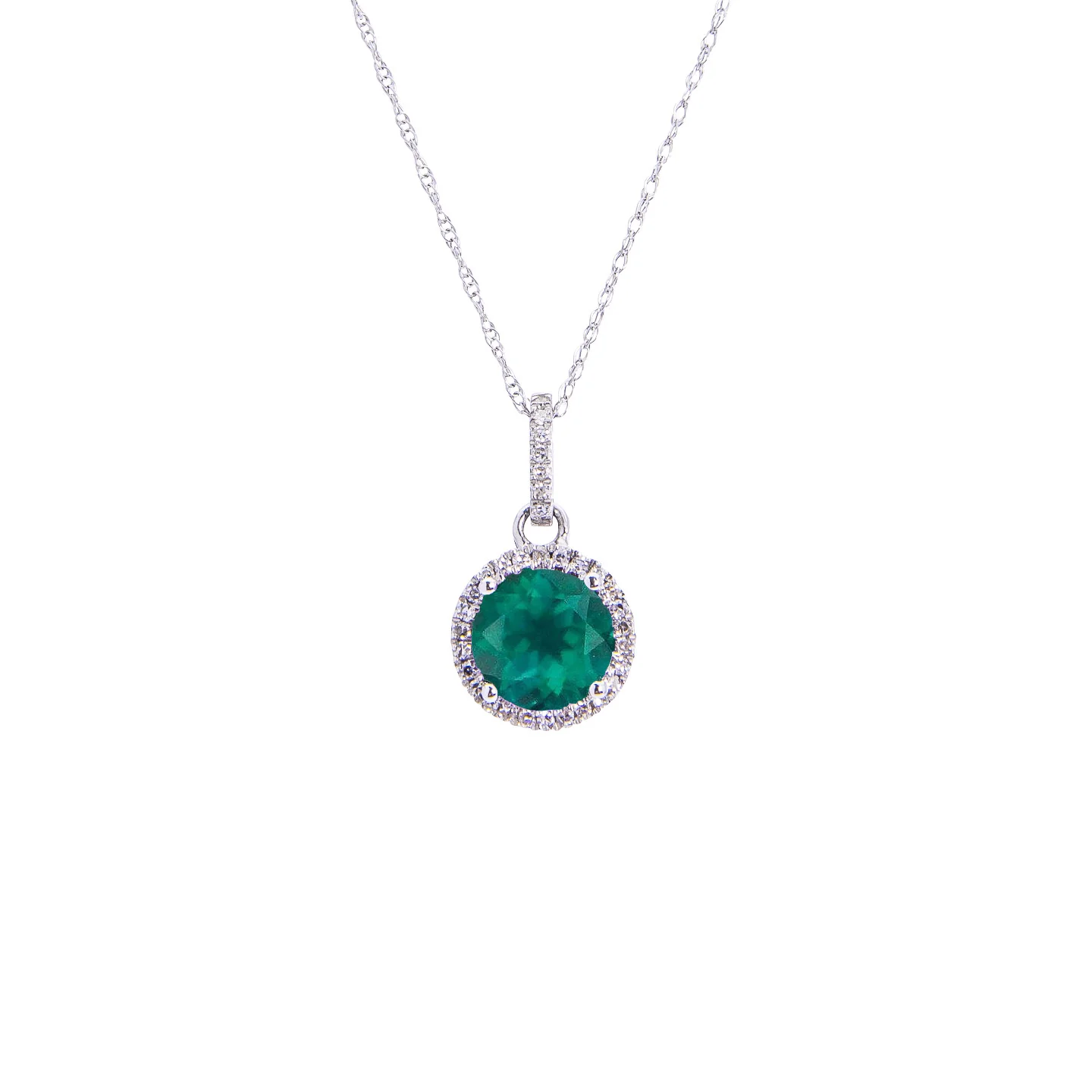Sabel Collection Birthstone and Diamond Halo Pendant - Image 10