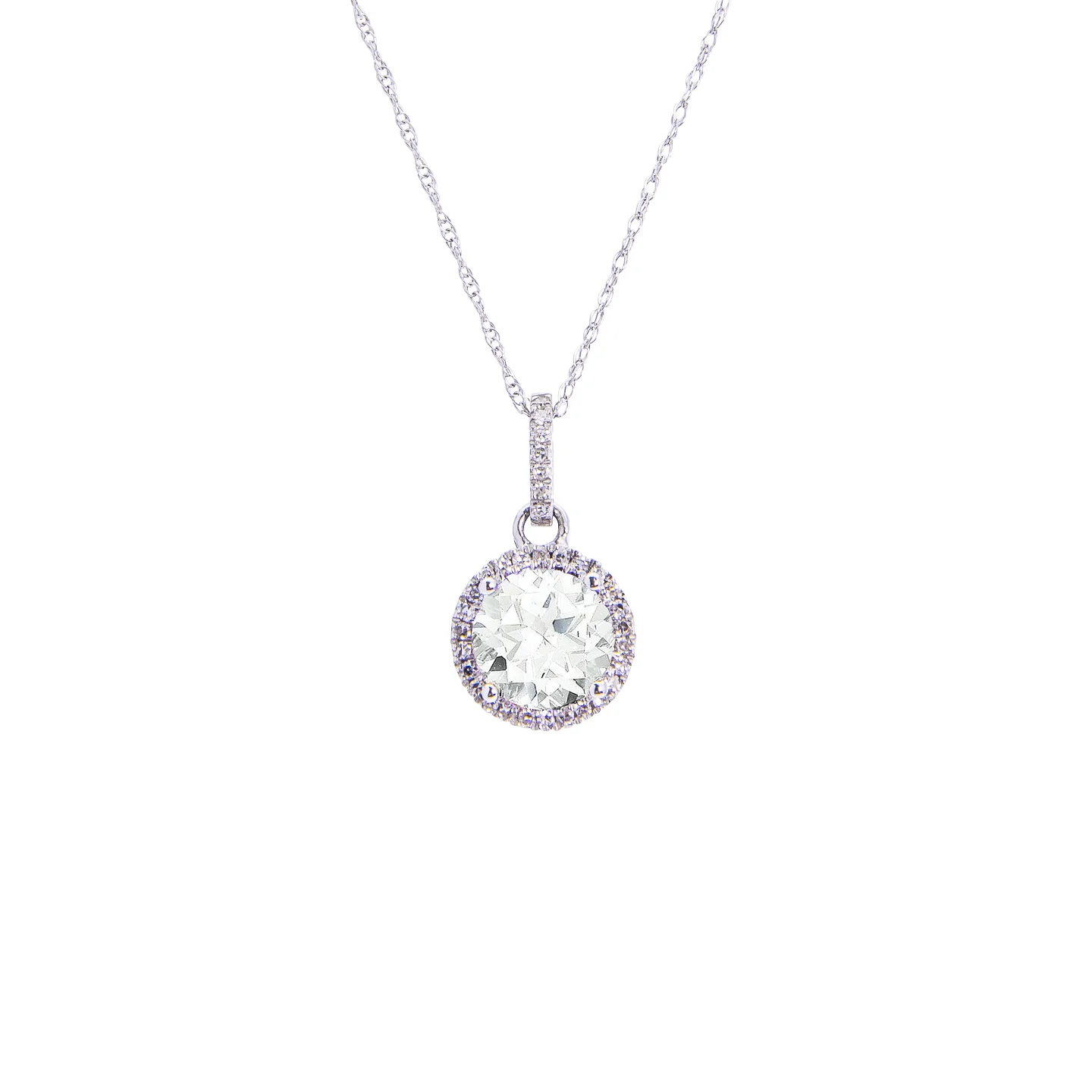 Sabel Collection Birthstone and Diamond Halo Pendant - Image 12