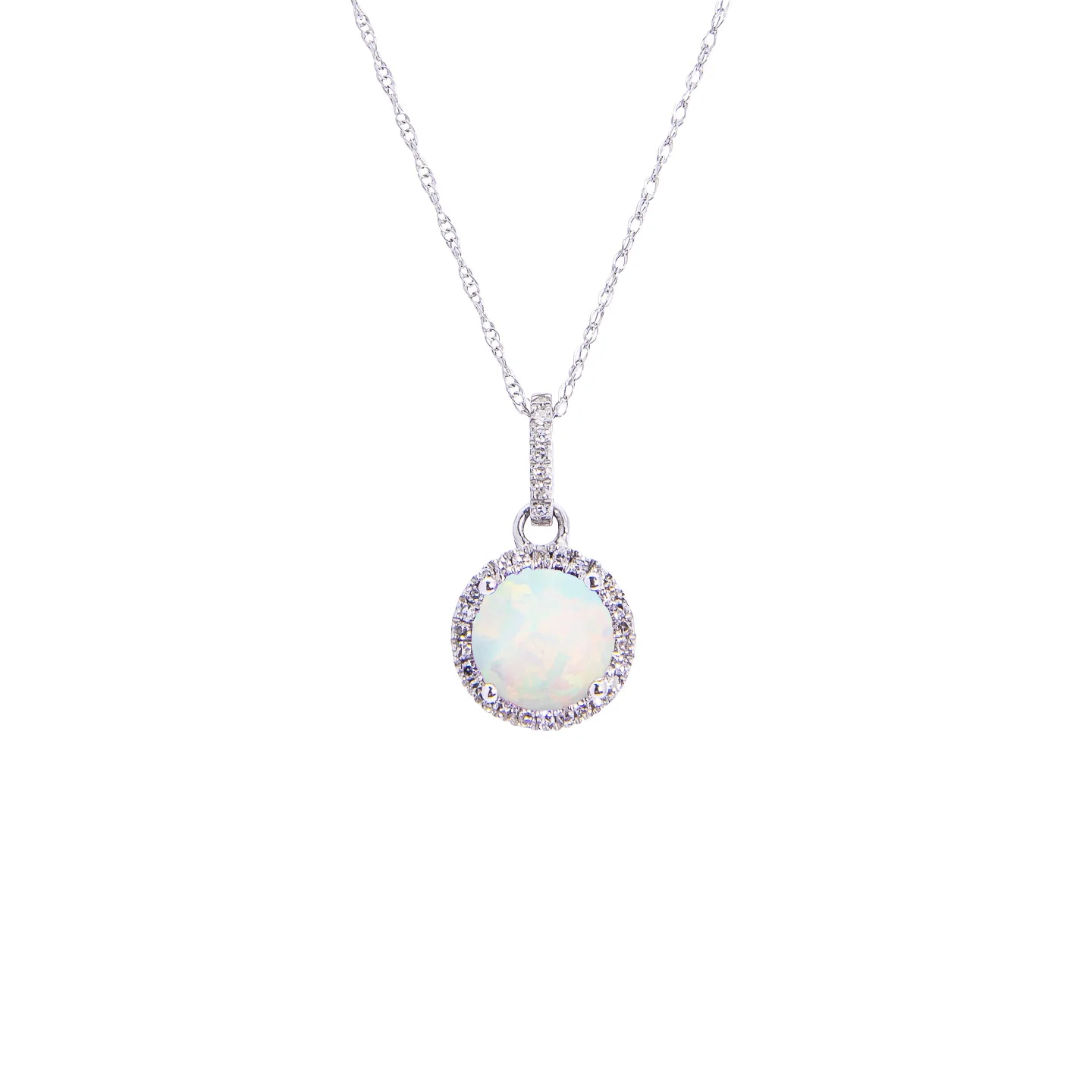 Sabel Collection Birthstone and Diamond Halo Pendant - Image 4