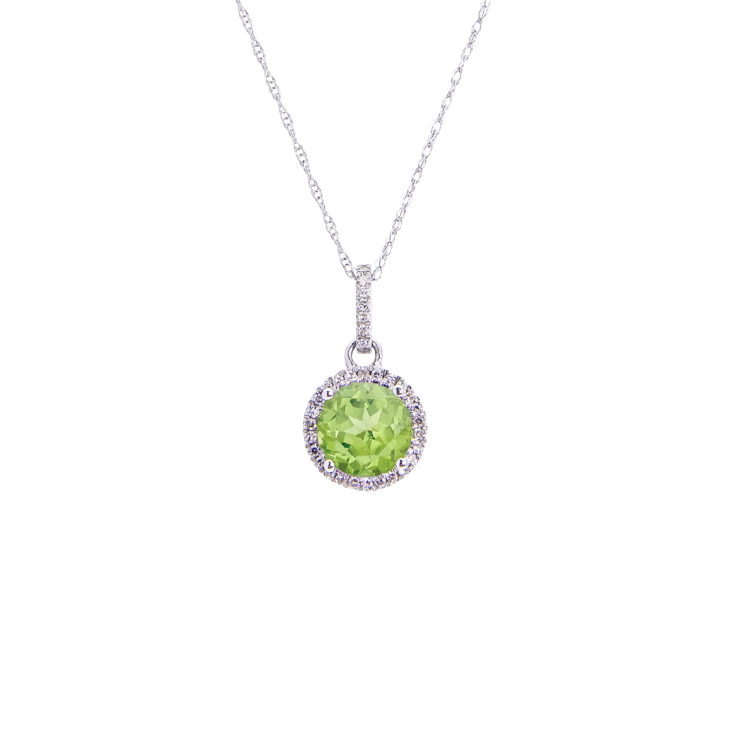 Sabel Collection Birthstone and Diamond Halo Pendant - Image 6