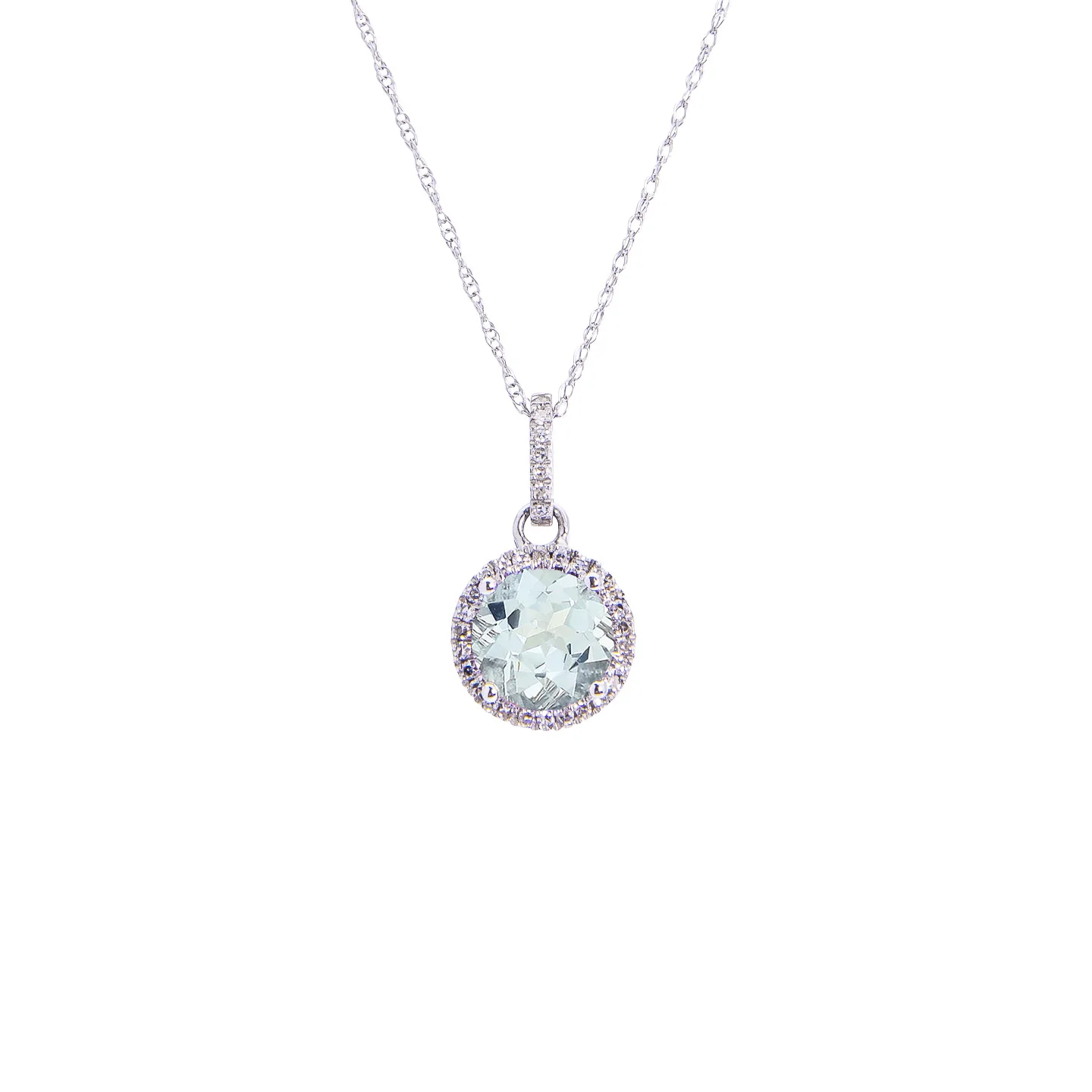 Sabel Collection Birthstone and Diamond Halo Pendant - Image 9