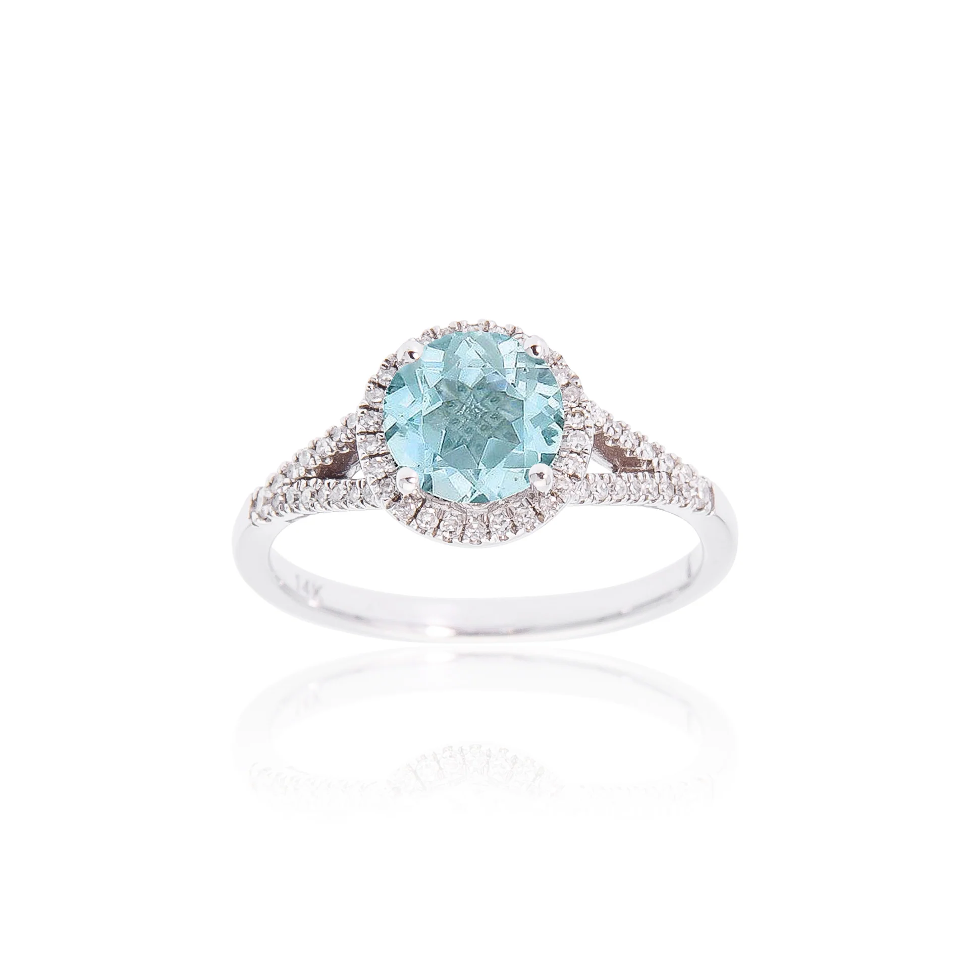 Sabel Collection Birthstone and Diamond Halo Ring - Image 10
