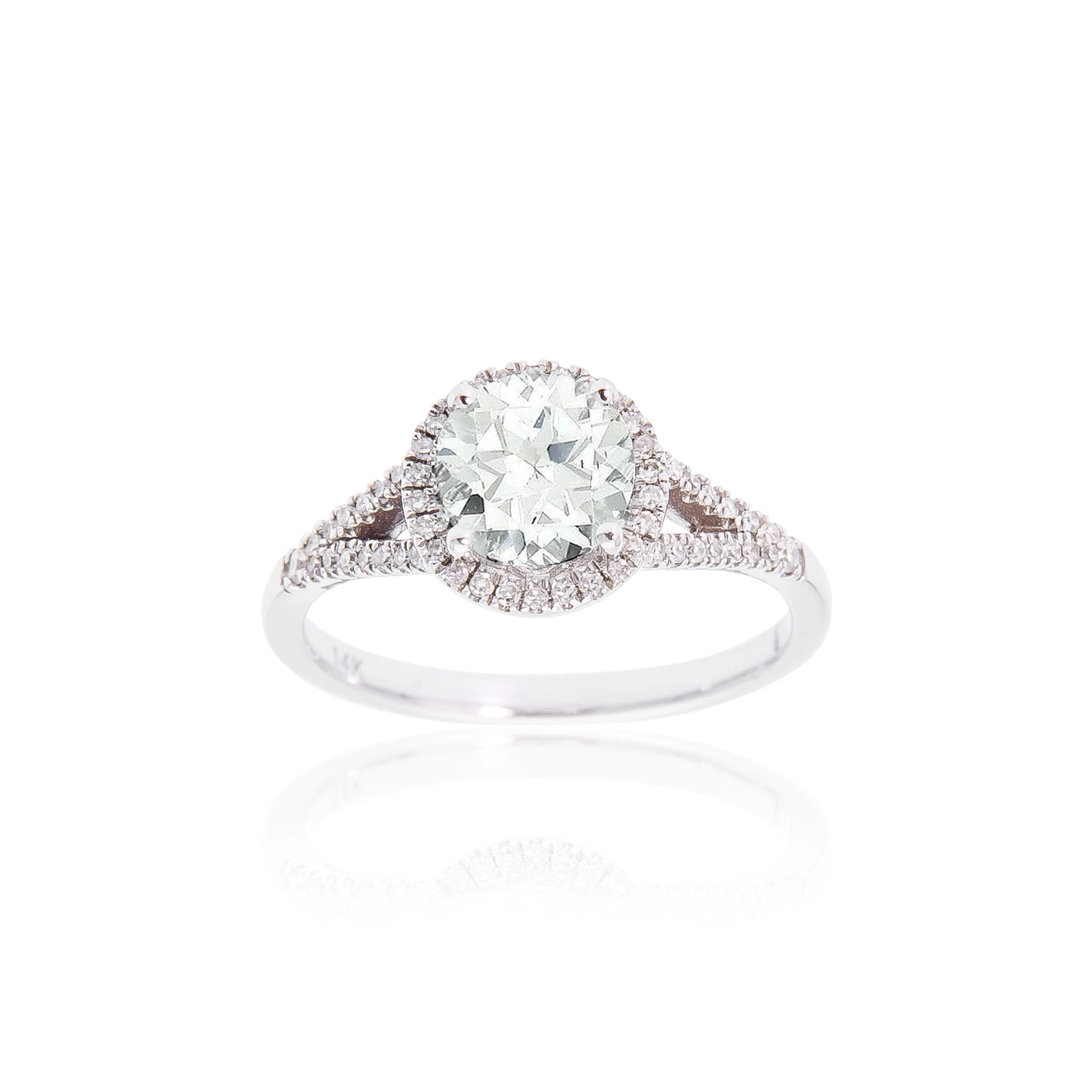 Sabel Collection Birthstone and Diamond Halo Ring - Image 11