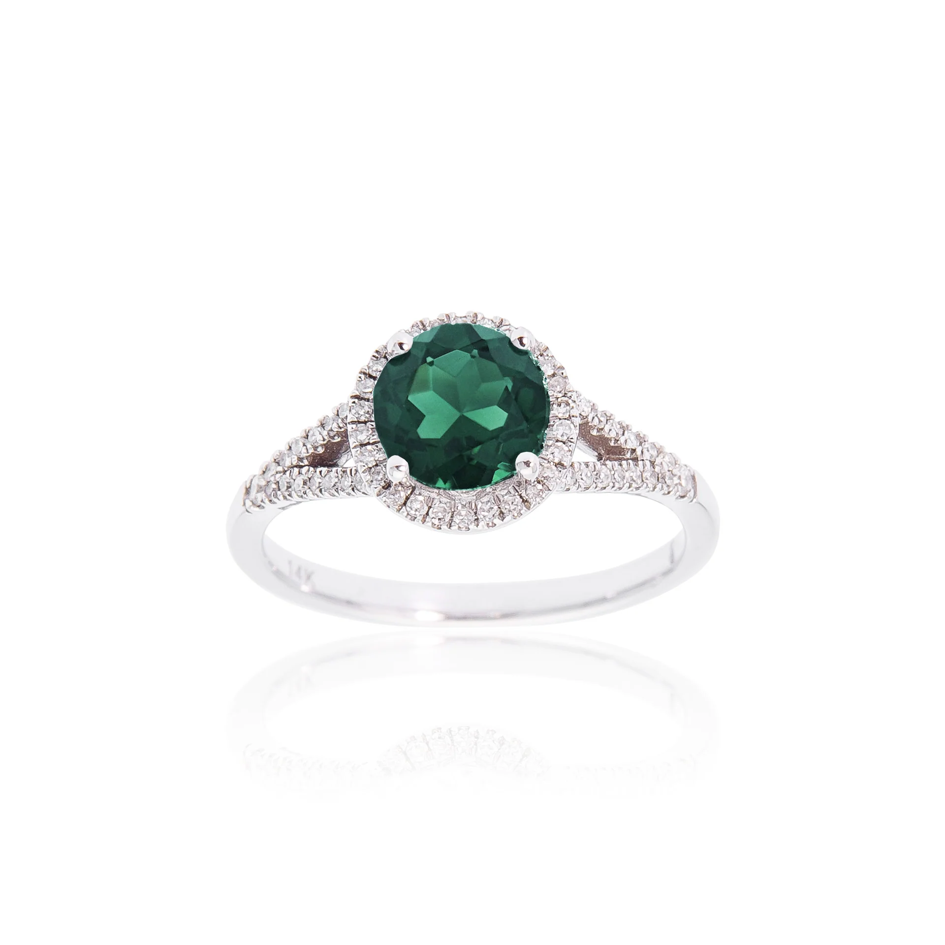 Sabel Collection Birthstone and Diamond Halo Ring - Image 4