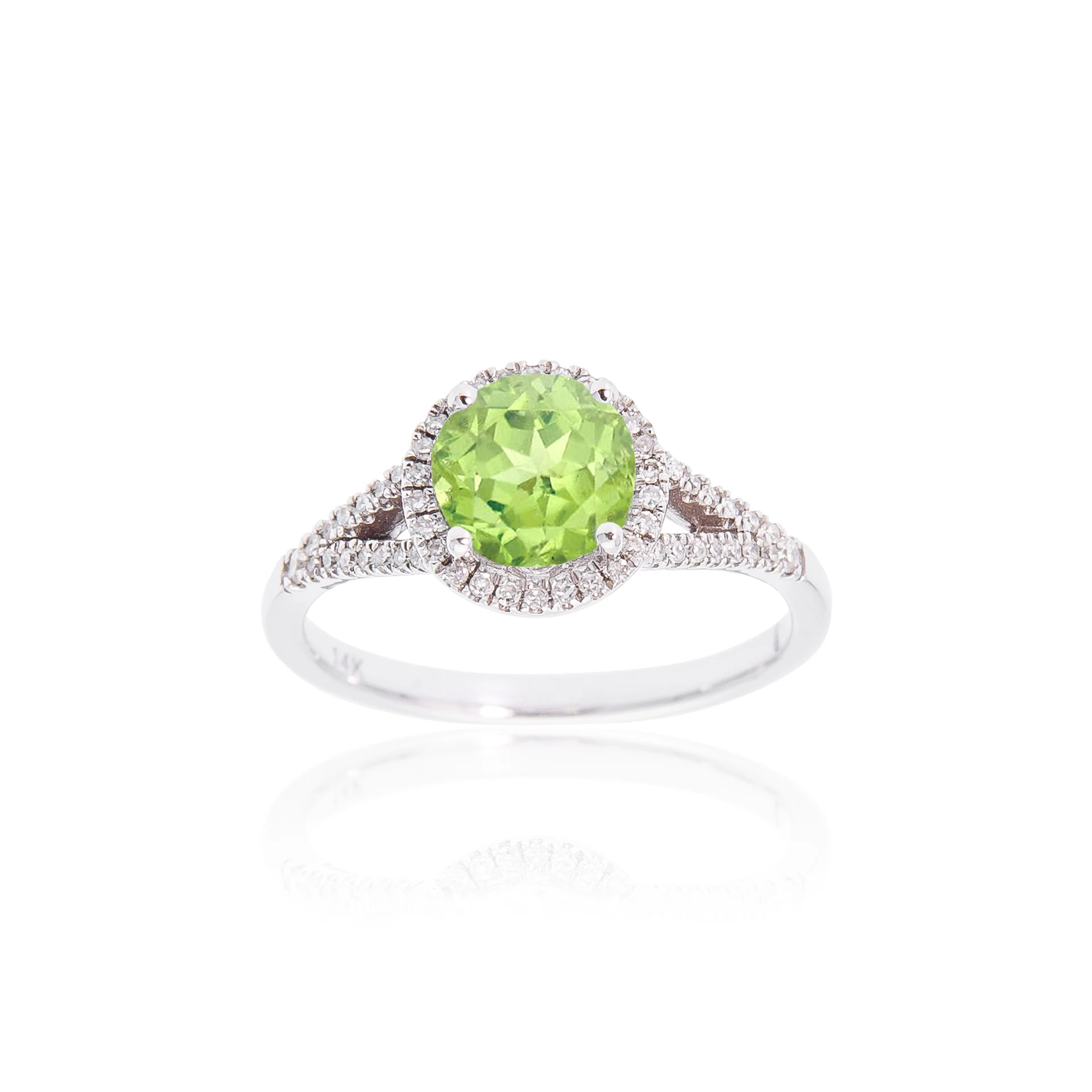 Sabel Collection Birthstone and Diamond Halo Ring - Image 6